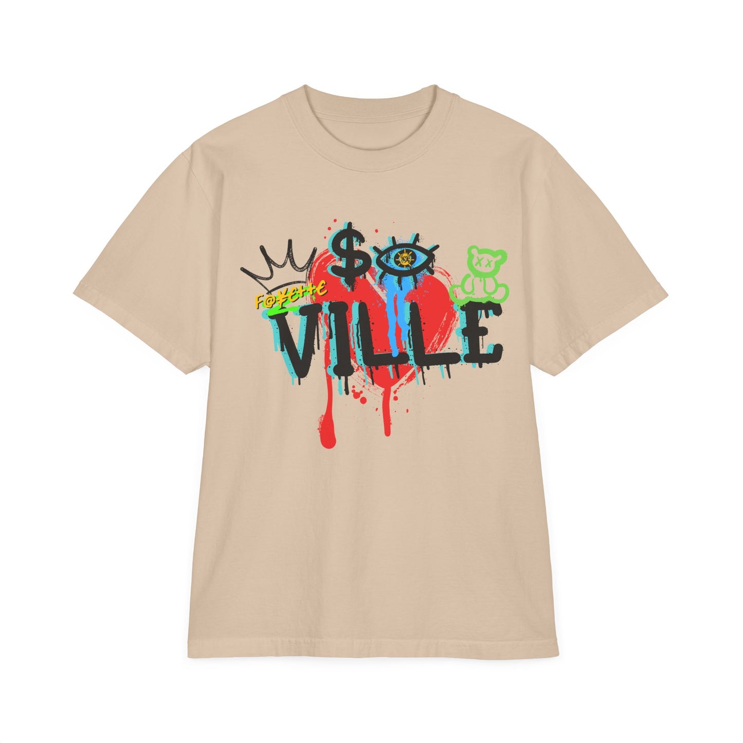 $o F@yetteVILLE Vibrant Art-Inspired Unisex T-Shirt - 'Forgive Ville' Design