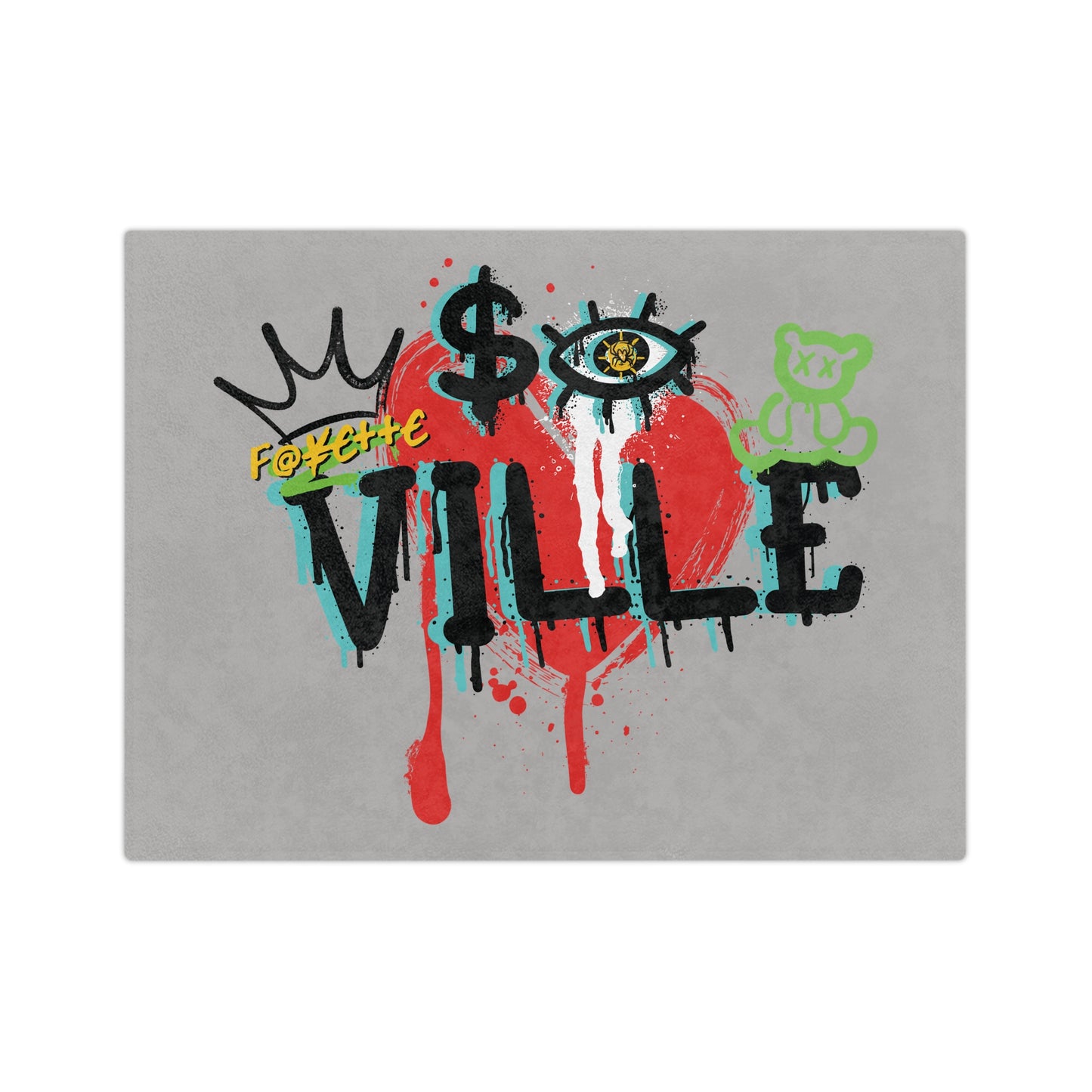 $o F@yetteVille Urban Graffiti Microfiber Blanket - Cozy, Stylish Throw for Trendsetters