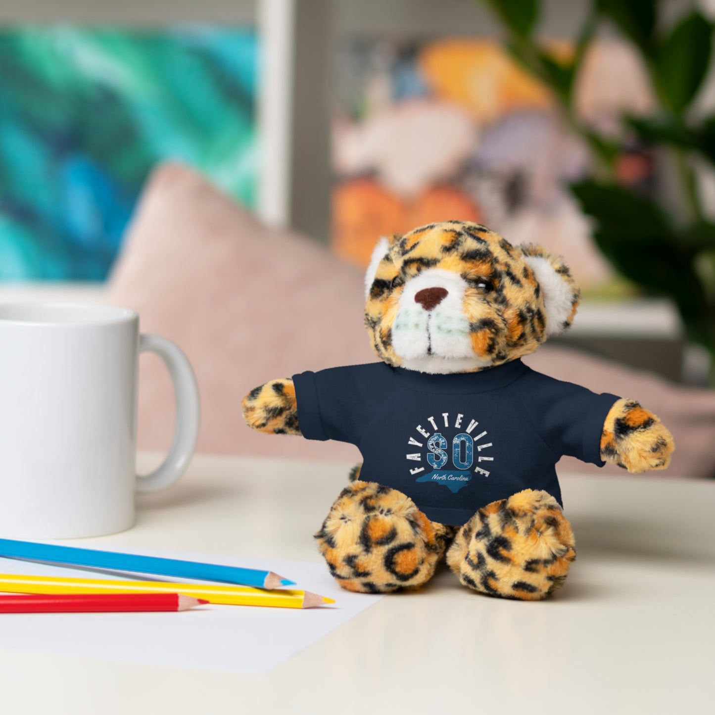 $o Fayetteville Personalized Stuffed Bear with T-Shirt – Perfect Gift for Kids and Celebrations