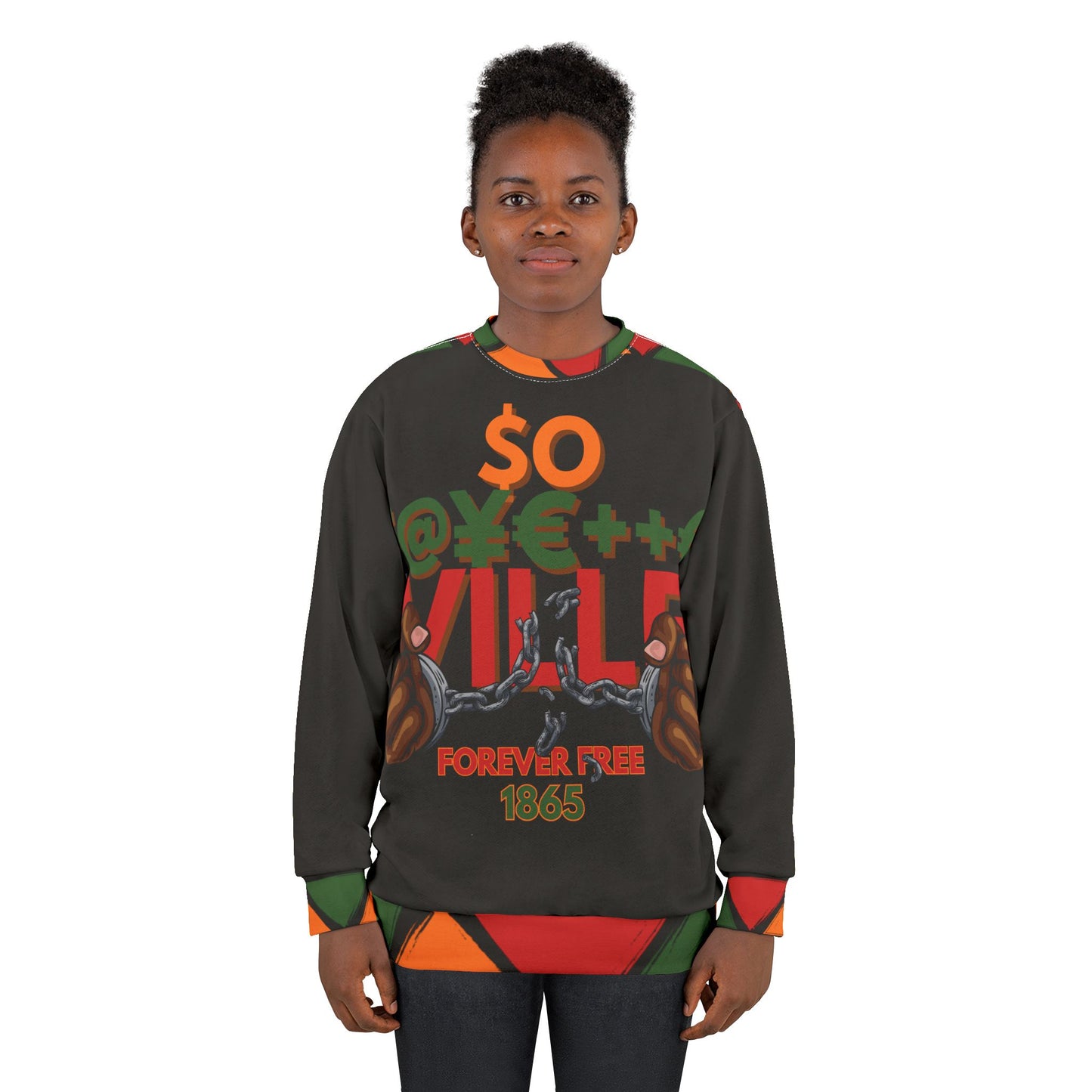 Pan-African Unisex Sweatshirt: Fayetteville Forever Free Graphic Sweatshirt