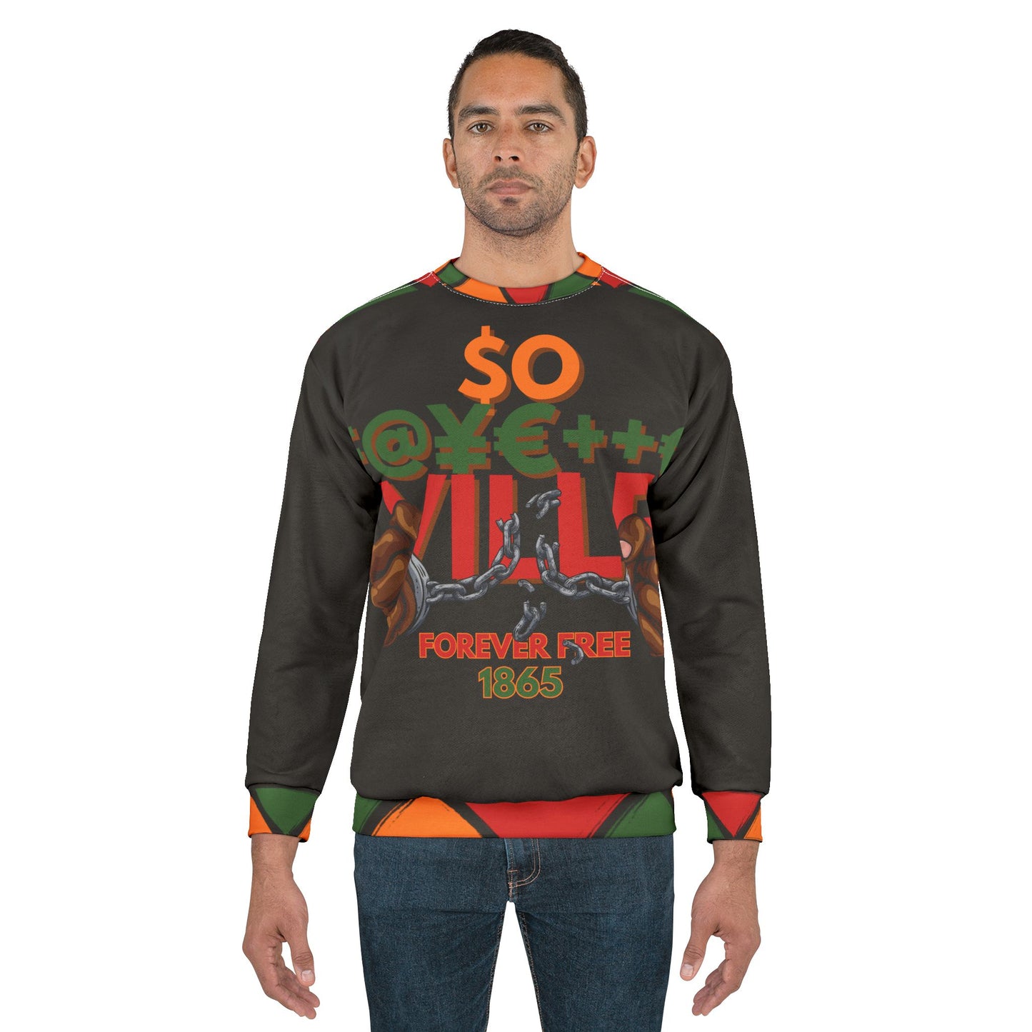 Pan-African Unisex Sweatshirt: Fayetteville Forever Free Graphic Sweatshirt