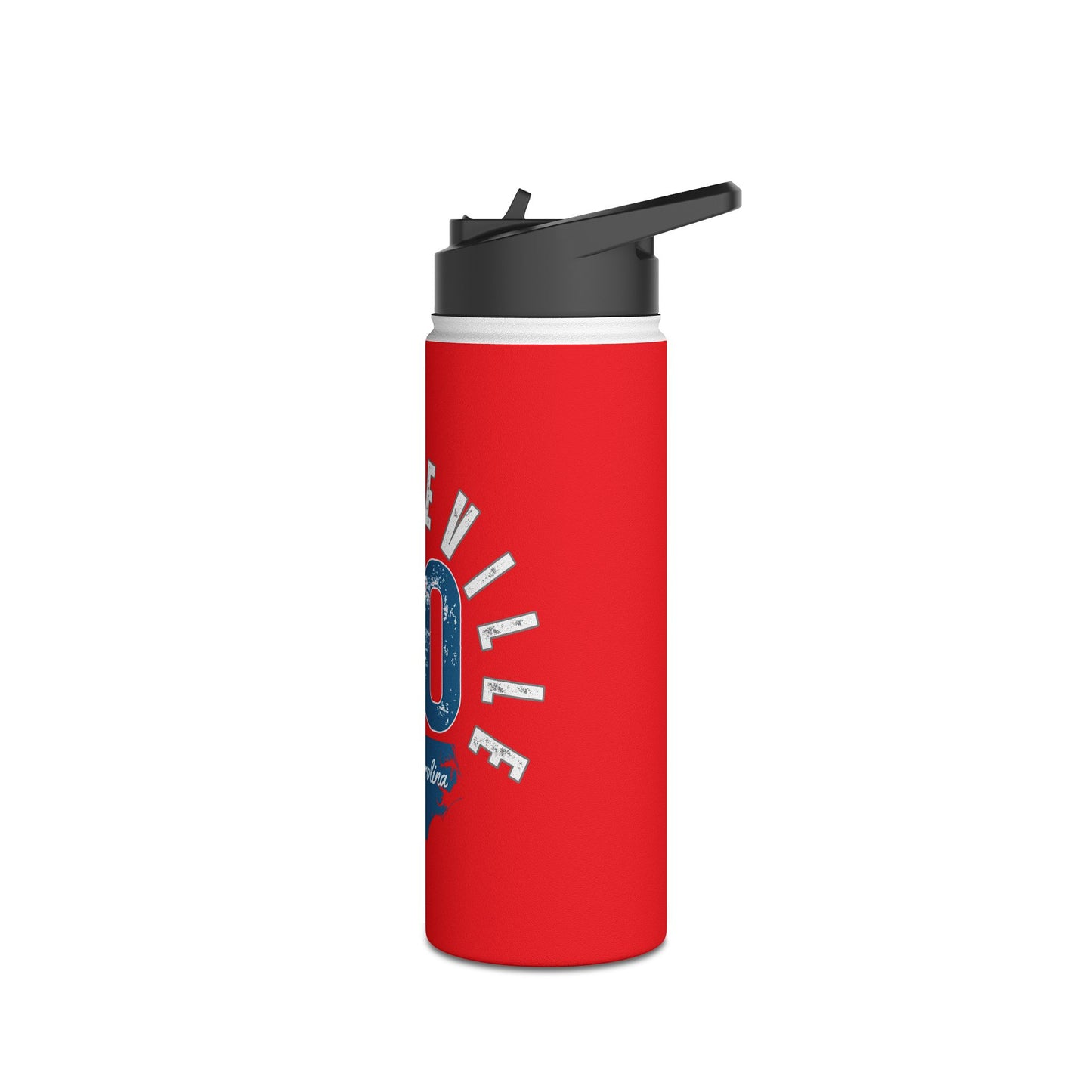 Fayetteville, NC Stainless Steel Water Bottle - Bold Red Design