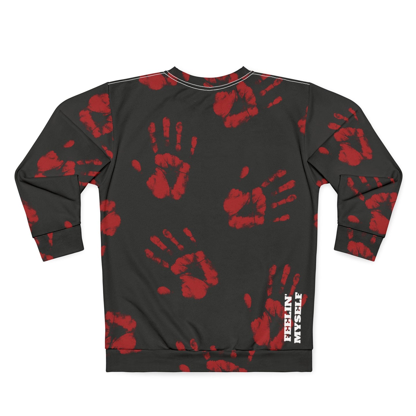 Feelin' Myself Edgy Unisex Sweatshirt | 'SO VILLED' Design with Red Handprints