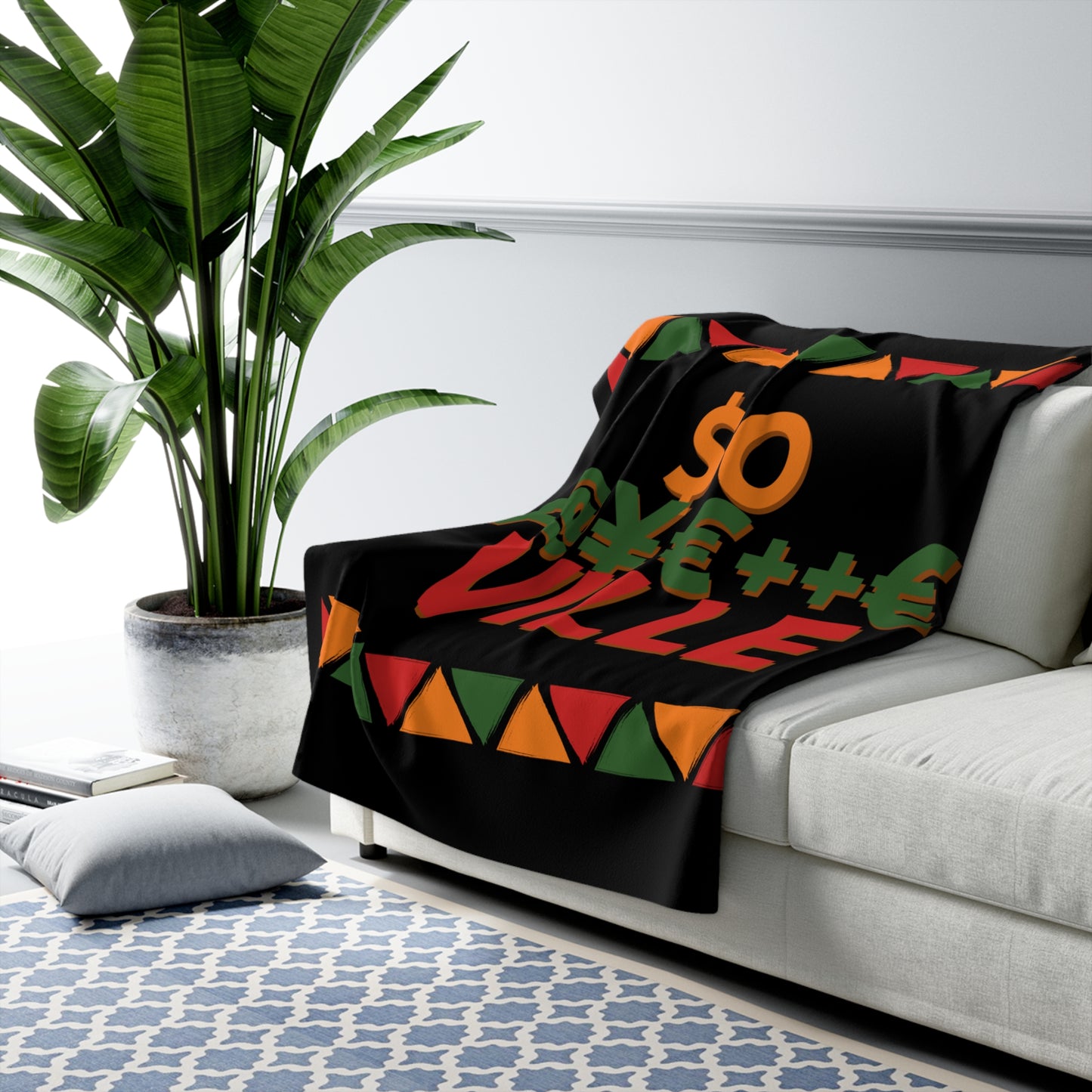 Pan-African Cozy Sherpa Fleece Blanket - Vibrant '$O F@y€++€VILLE Design