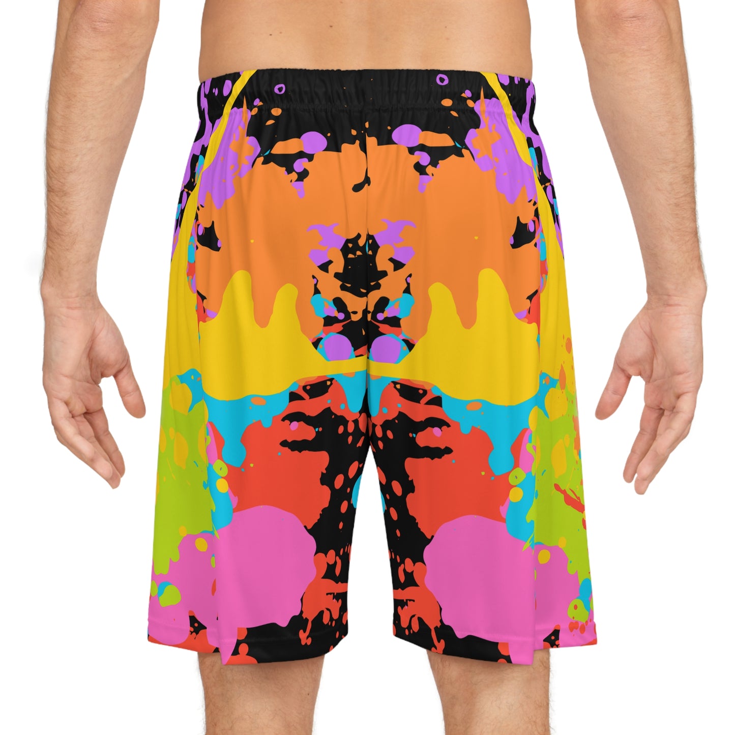 $o F@yetteVILLE Colorful Splash Basketball Shorts - Trendy Athletic Wear for Sports Enthusiasts