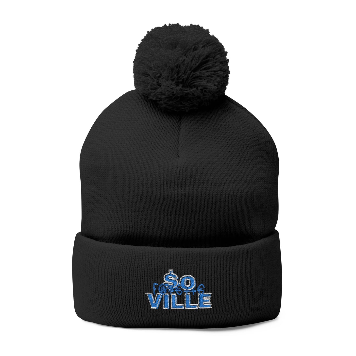 Cozy Embroidered Pom-Pom Knit Cap – Perfect for Winter Adventures