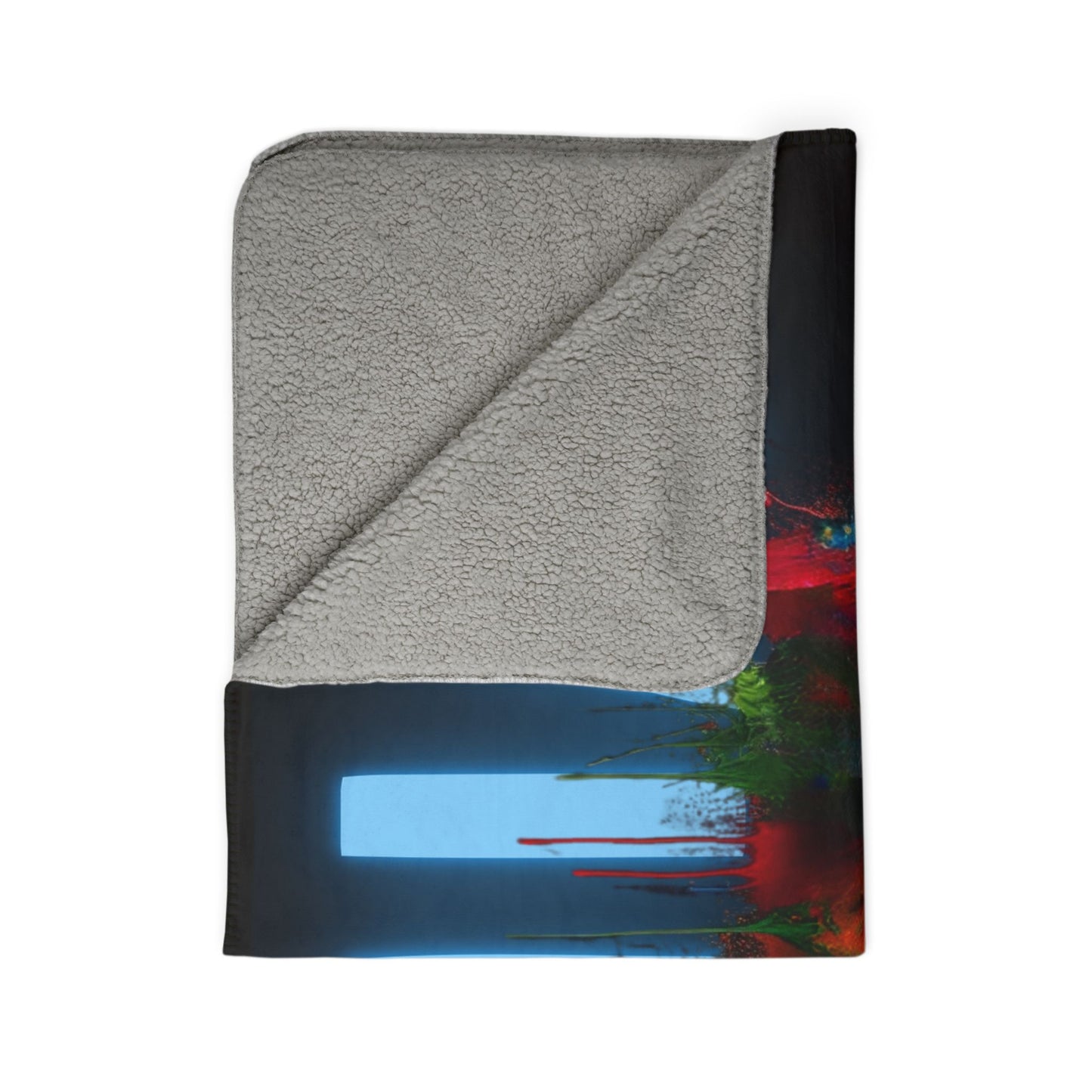 So F@YETTE Ville Fleece Sherpa Blanket - Vibrant Street Art Design for Cozy Home Decor