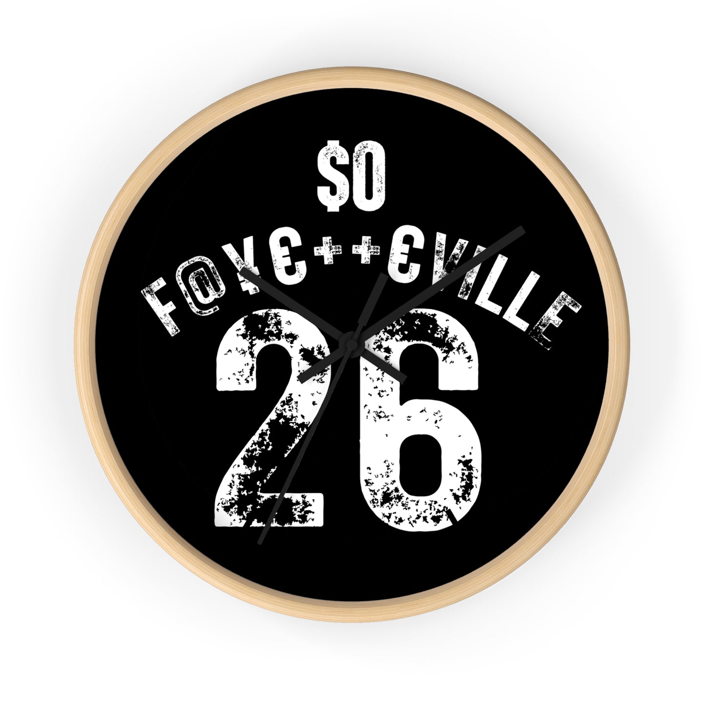 Funky Urban Wall Clock - $0 F@#KCVILLE 26 Design