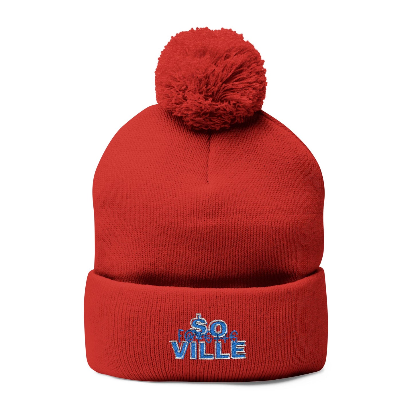 Cozy Embroidered Pom-Pom Knit Cap – Perfect for Winter Adventures