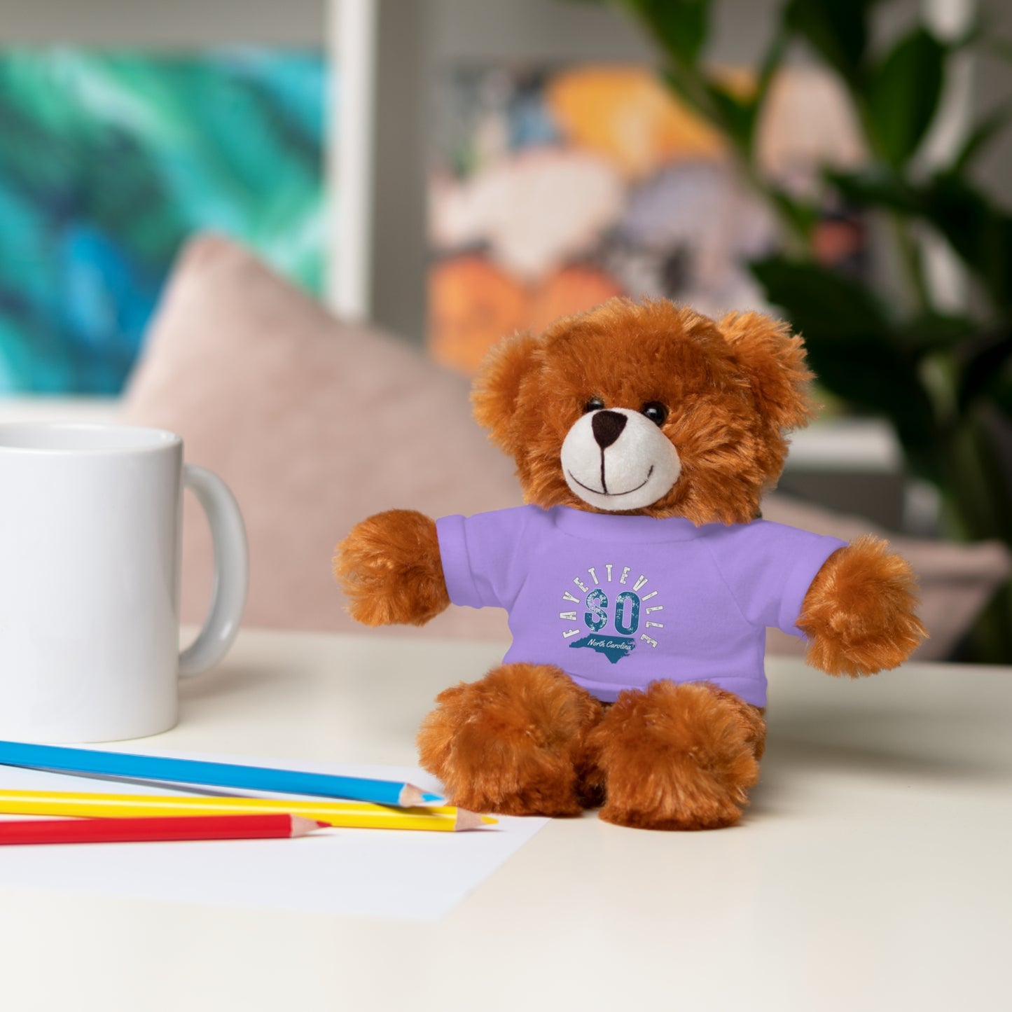$o Fayetteville Personalized Stuffed Bear with T-Shirt – Perfect Gift for Kids and Celebrations