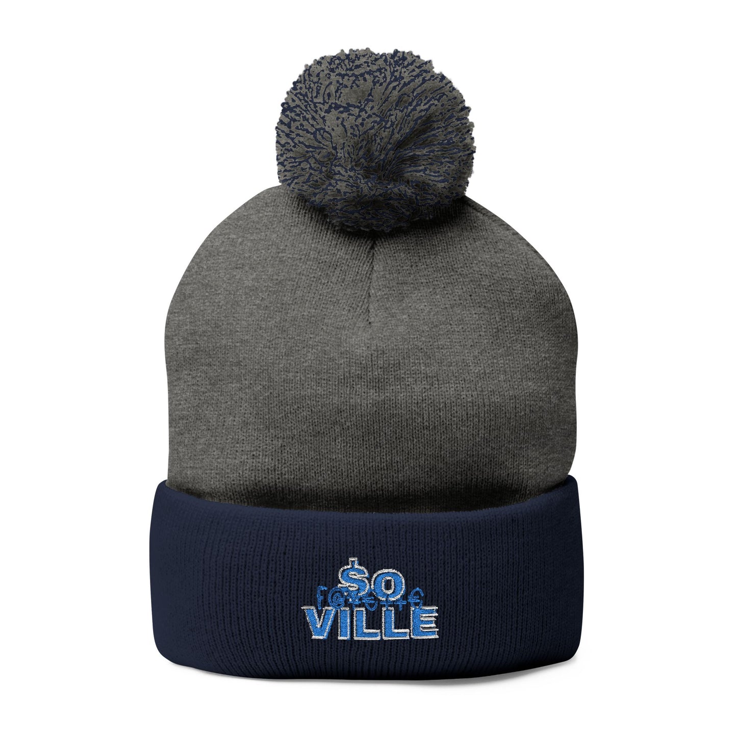 Cozy Embroidered Pom-Pom Knit Cap – Perfect for Winter Adventures