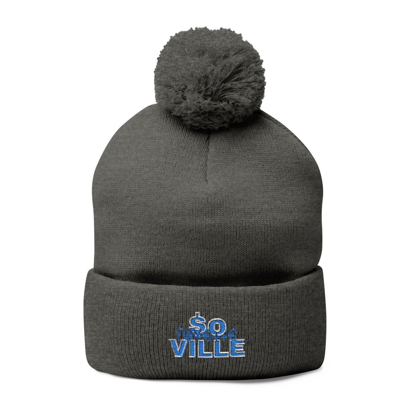Cozy Embroidered Pom-Pom Knit Cap – Perfect for Winter Adventures
