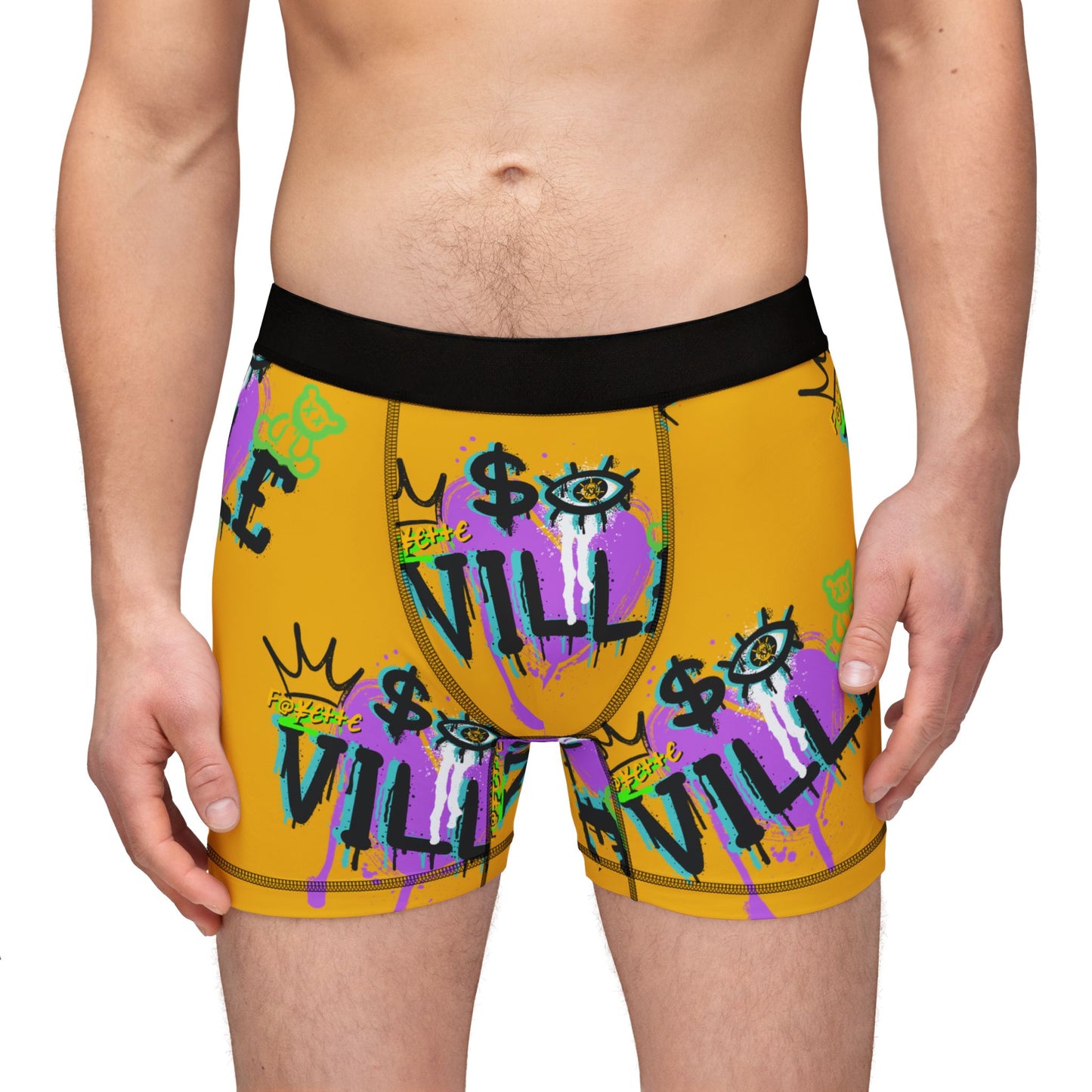 $o F@yetteVILLE Vibrant Graffiti Men's Boxers - Bold Urban Style