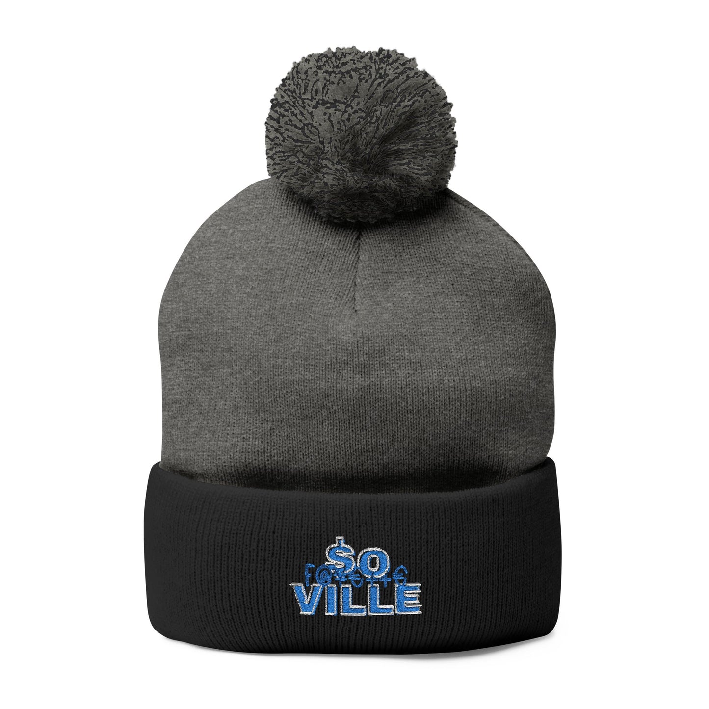 Cozy Embroidered Pom-Pom Knit Cap – Perfect for Winter Adventures