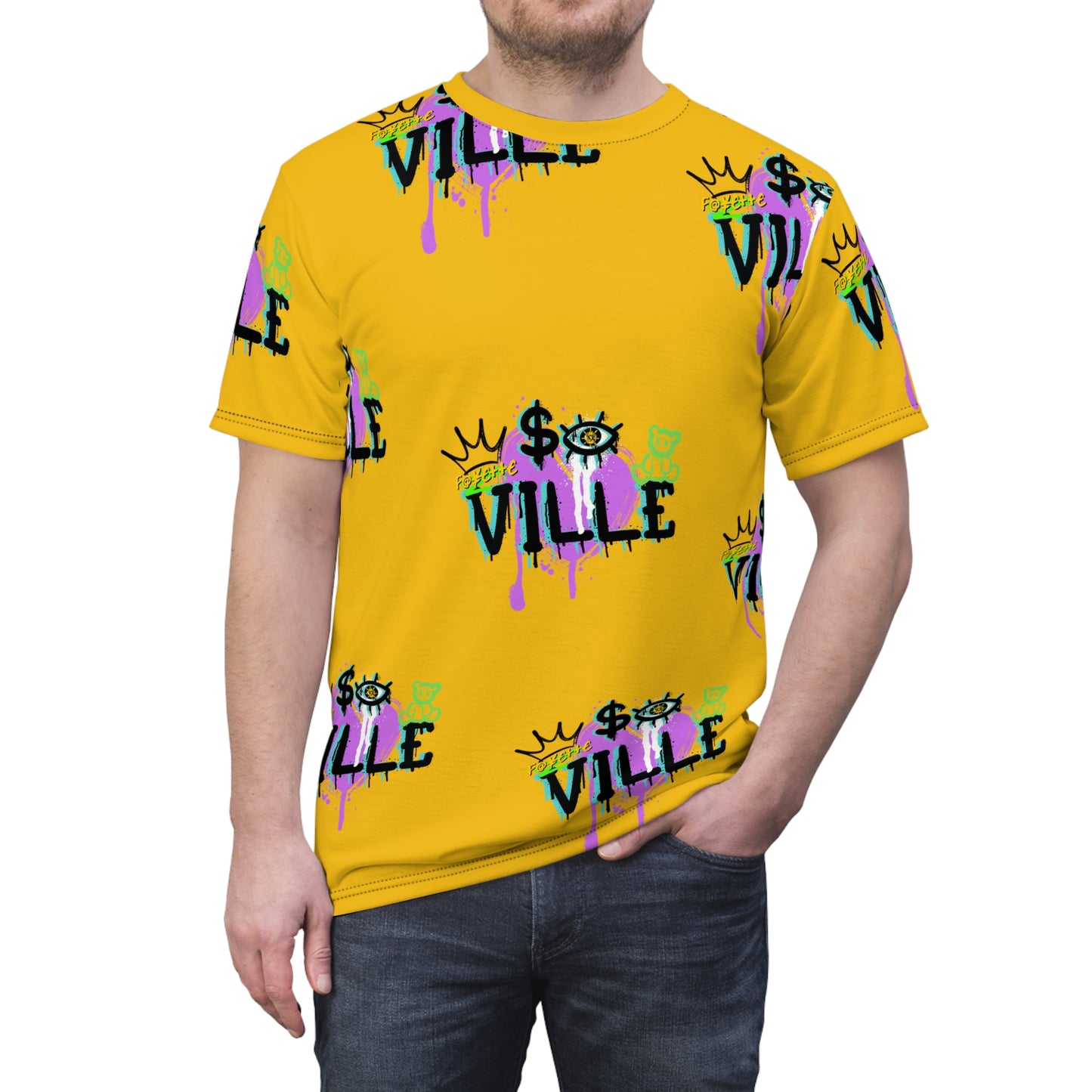 $o Fayetteville Urban Graffiti Unisex Tee - Bold Pop Art Design