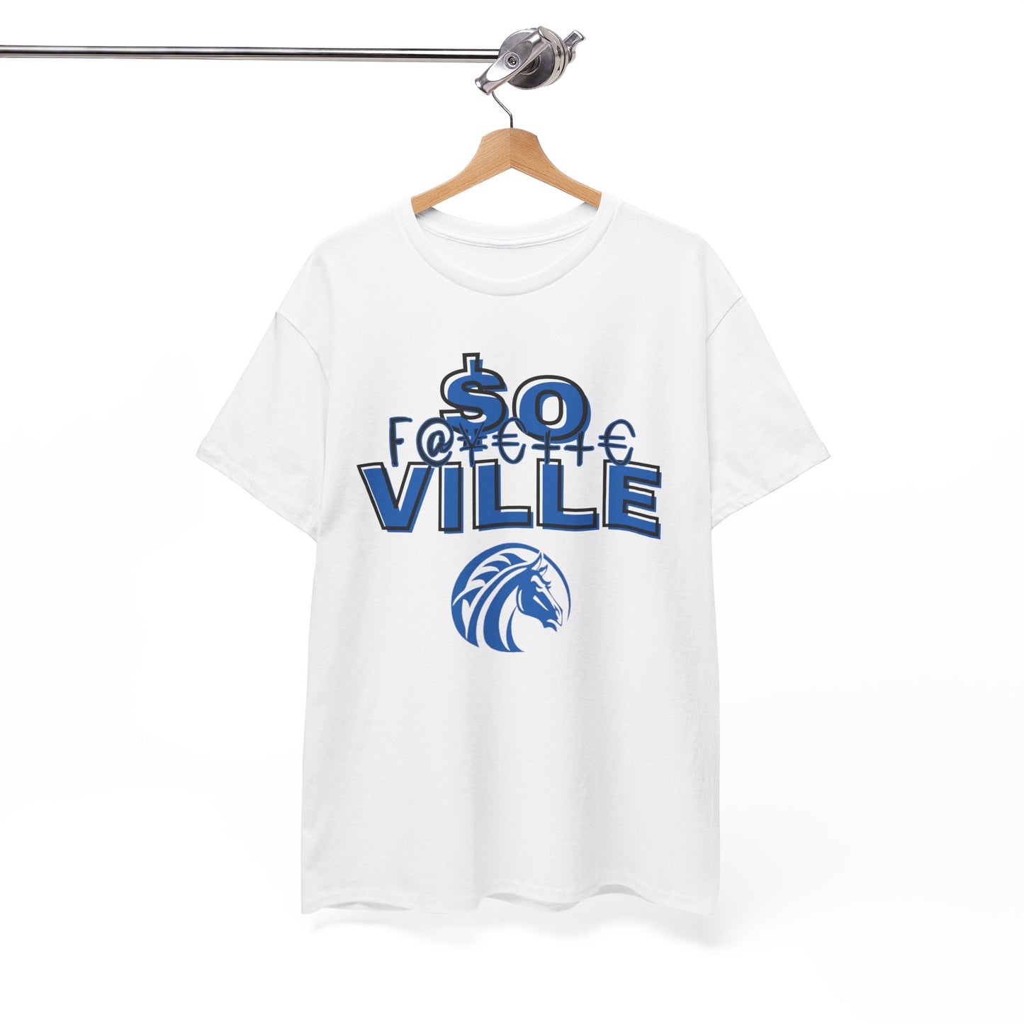 Rep Your School- (Broncos) Unisex Heavy Cotton Tee - '$O VILLE' Graphic Tee for Casual Wear