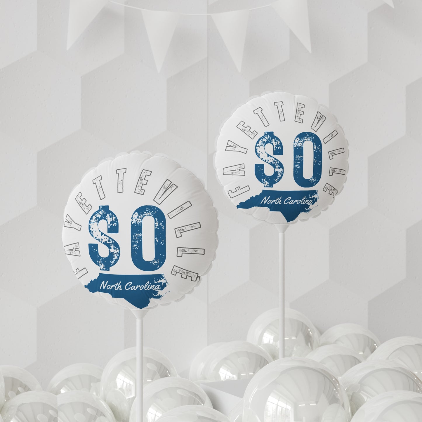 Fayetteville $0 Balloon - Round & Heart-Shaped 11" Decorative Helium Balloon for Celebrations
