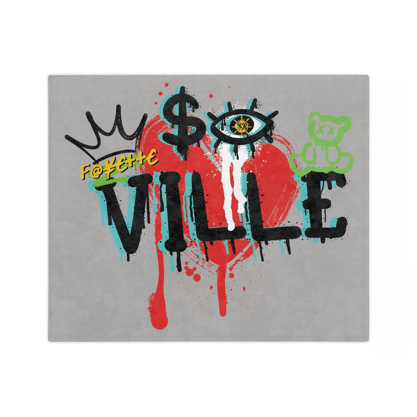 $o F@yetteVille Urban Graffiti Microfiber Blanket - Cozy, Stylish Throw for Trendsetters
