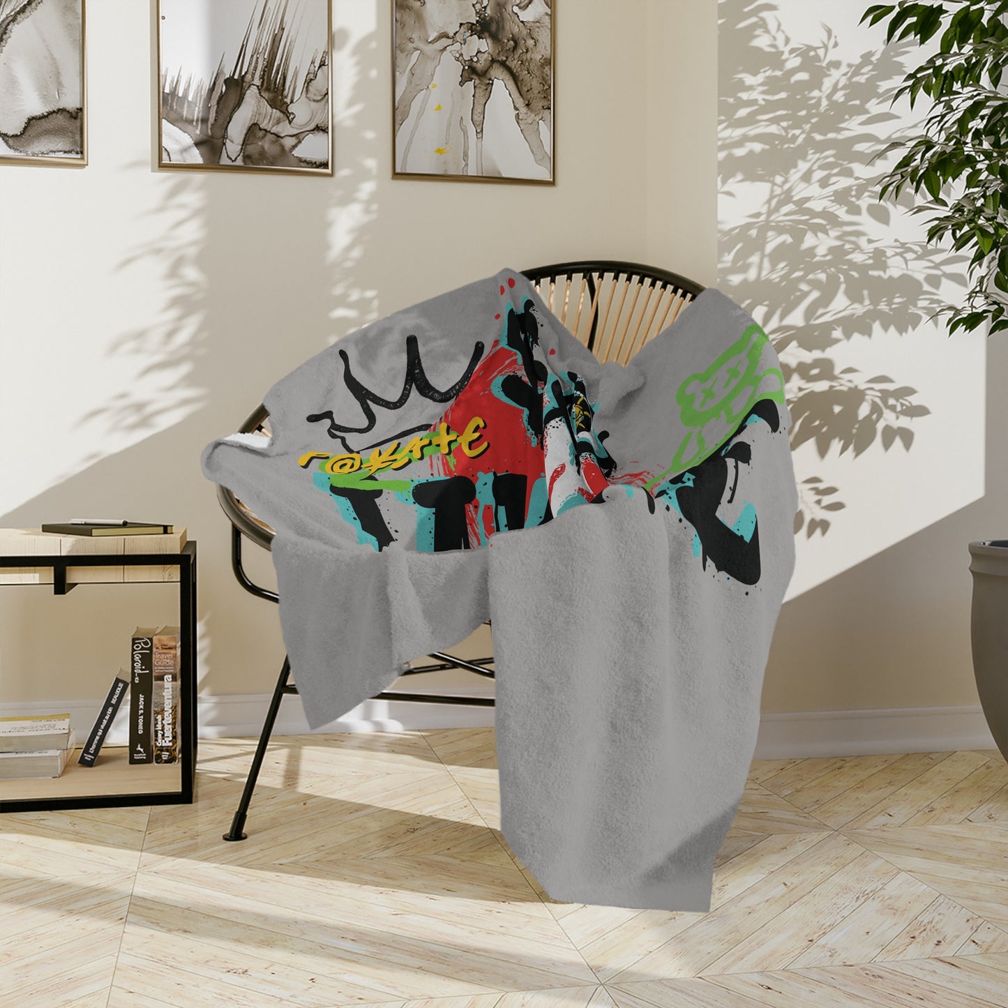 $o F@yetteVille Urban Graffiti Microfiber Blanket - Cozy, Stylish Throw for Trendsetters
