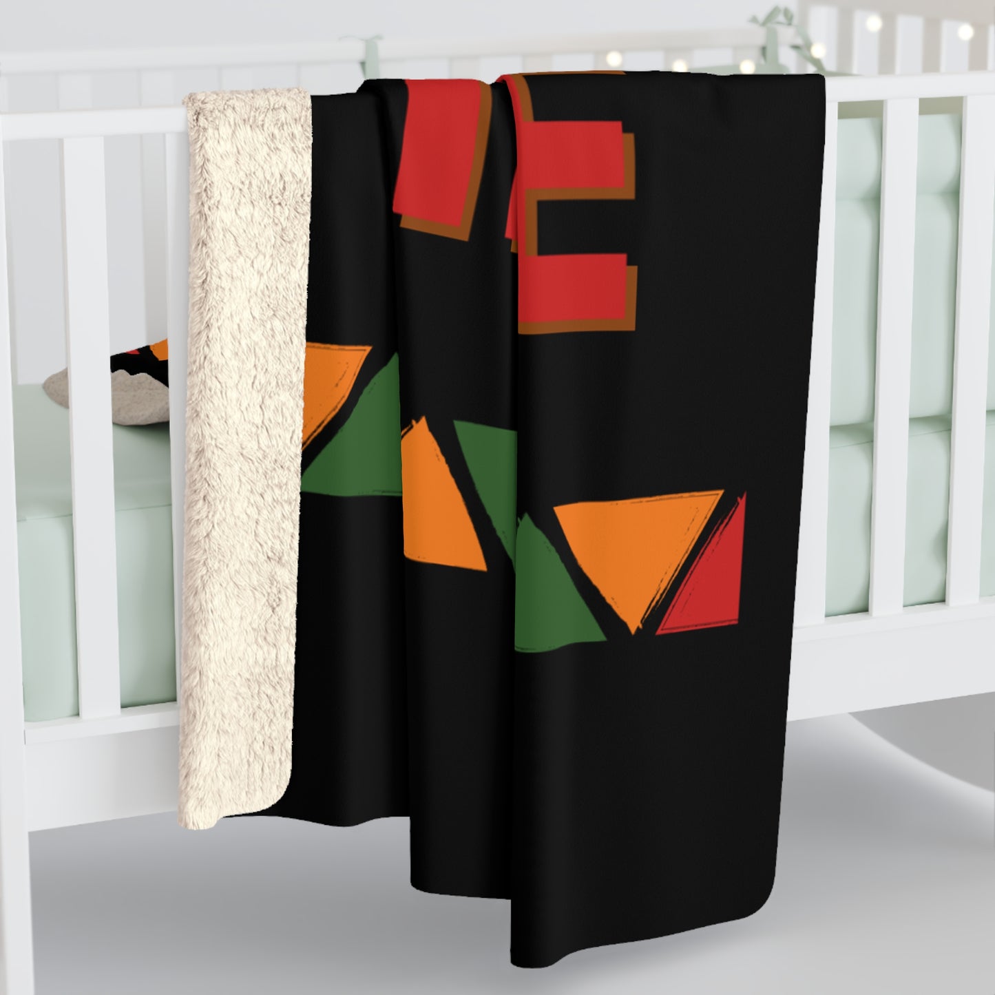 Pan-African Cozy Sherpa Fleece Blanket - Vibrant '$O F@y€++€VILLE Design