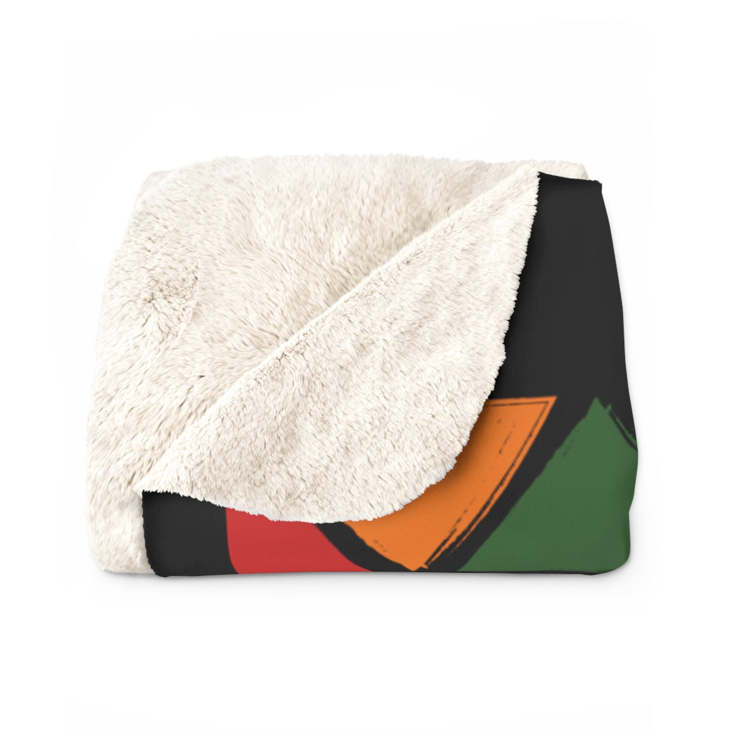 Pan-African Cozy Sherpa Fleece Blanket - Vibrant '$O F@y€++€VILLE Design