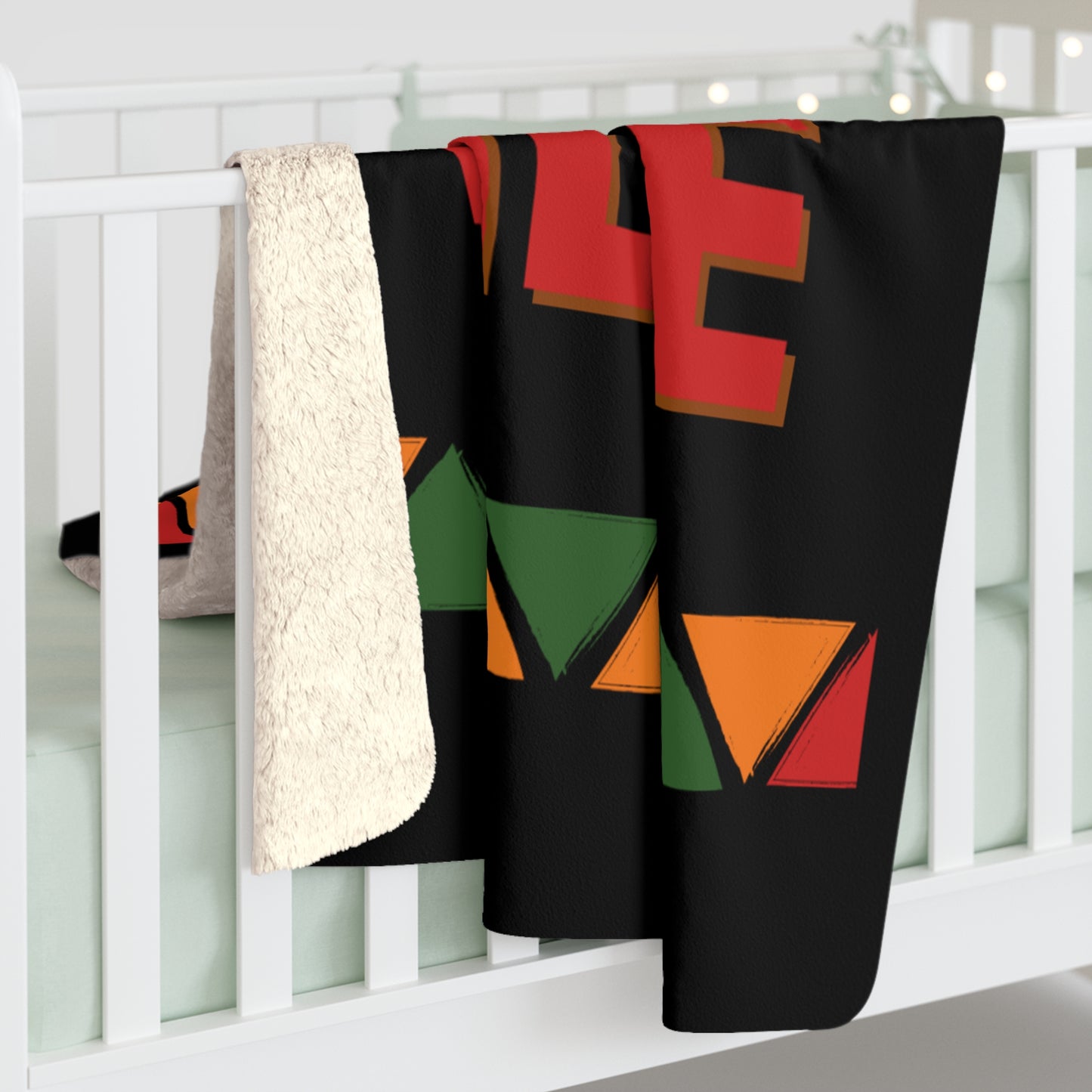 Pan-African Cozy Sherpa Fleece Blanket - Vibrant '$O F@y€++€VILLE Design