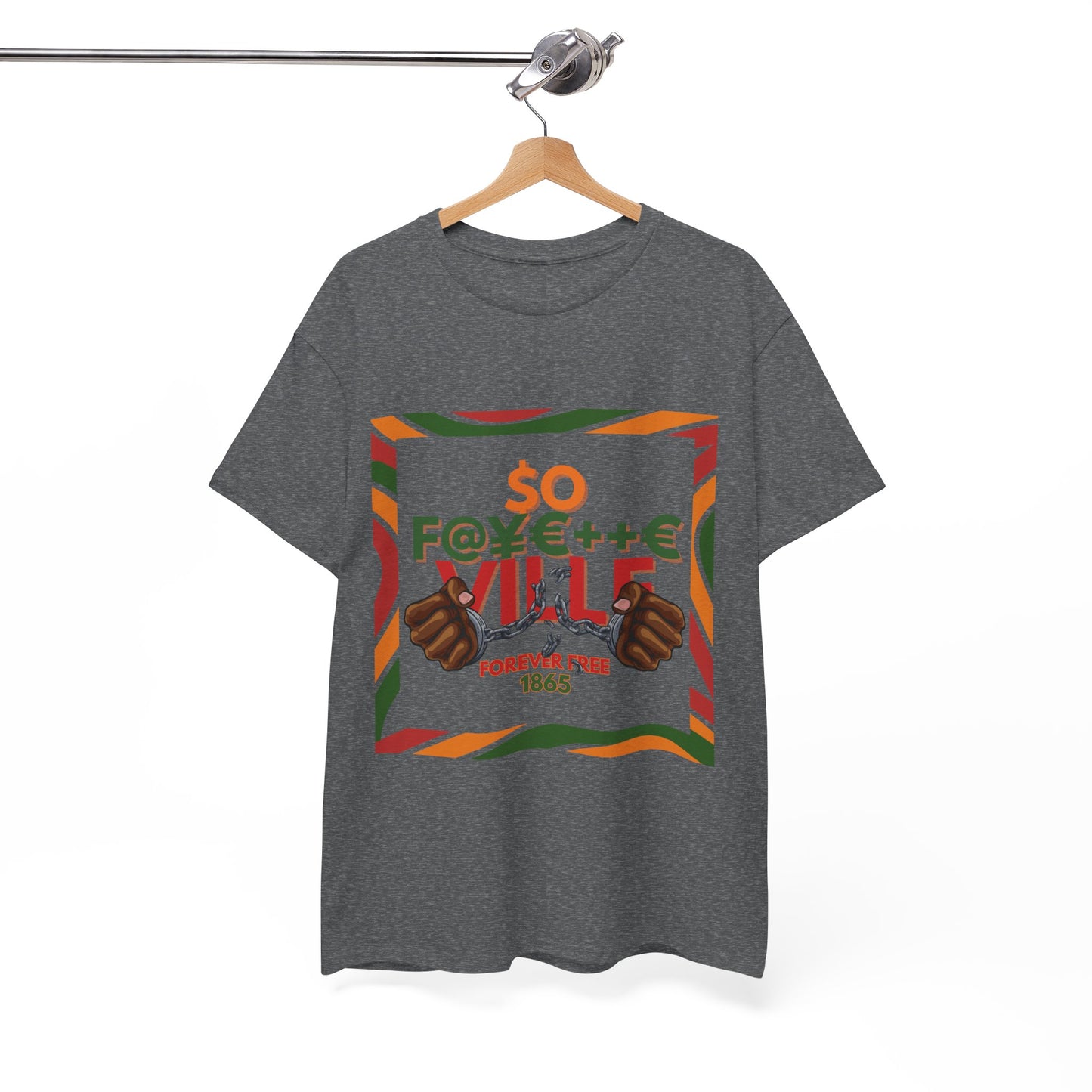 Pan African $o F@yetteVILLE Cultural Unity Unisex Heavy Cotton Tee – Juneteenth 1865 Design