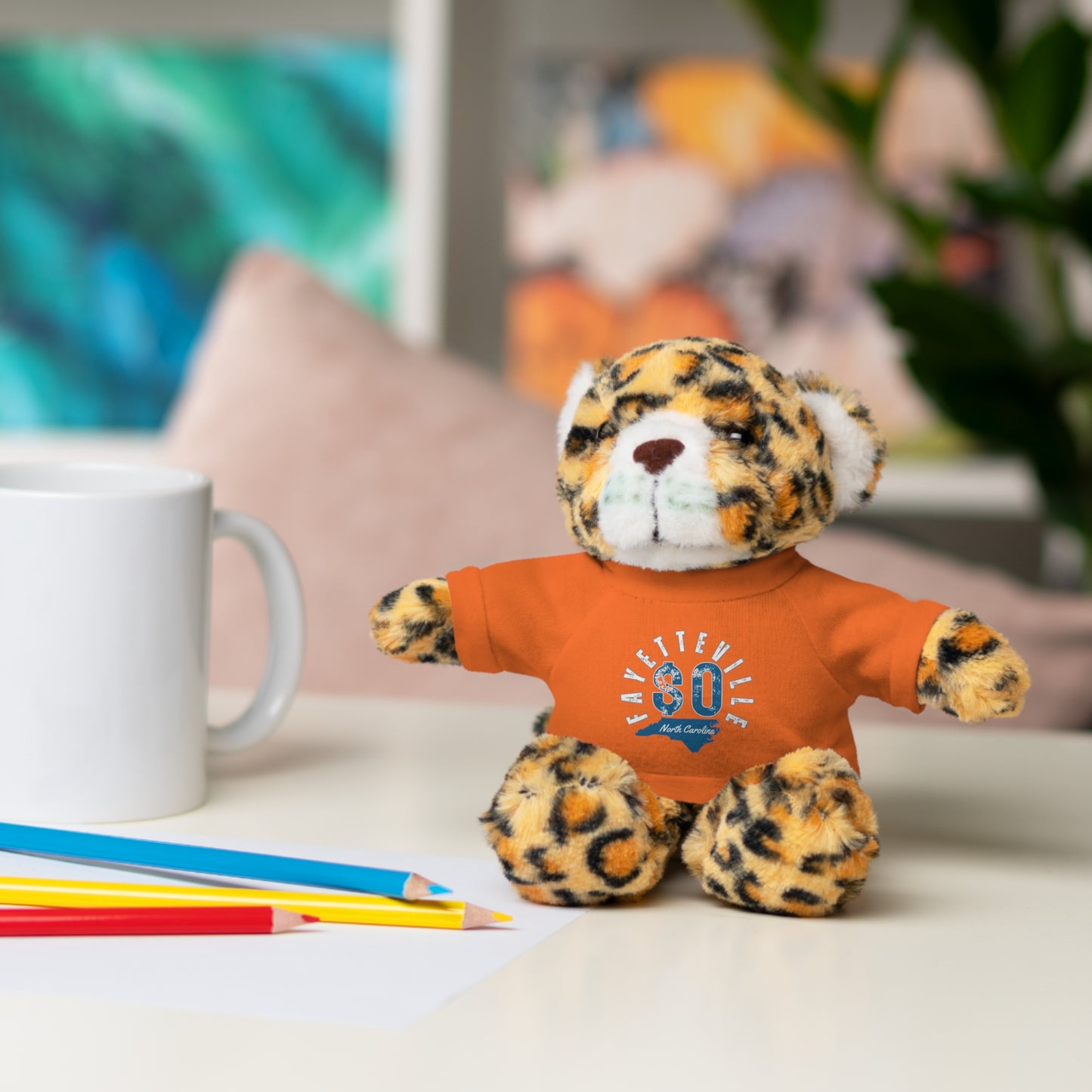 $o Fayetteville Personalized Stuffed Bear with T-Shirt – Perfect Gift for Kids and Celebrations