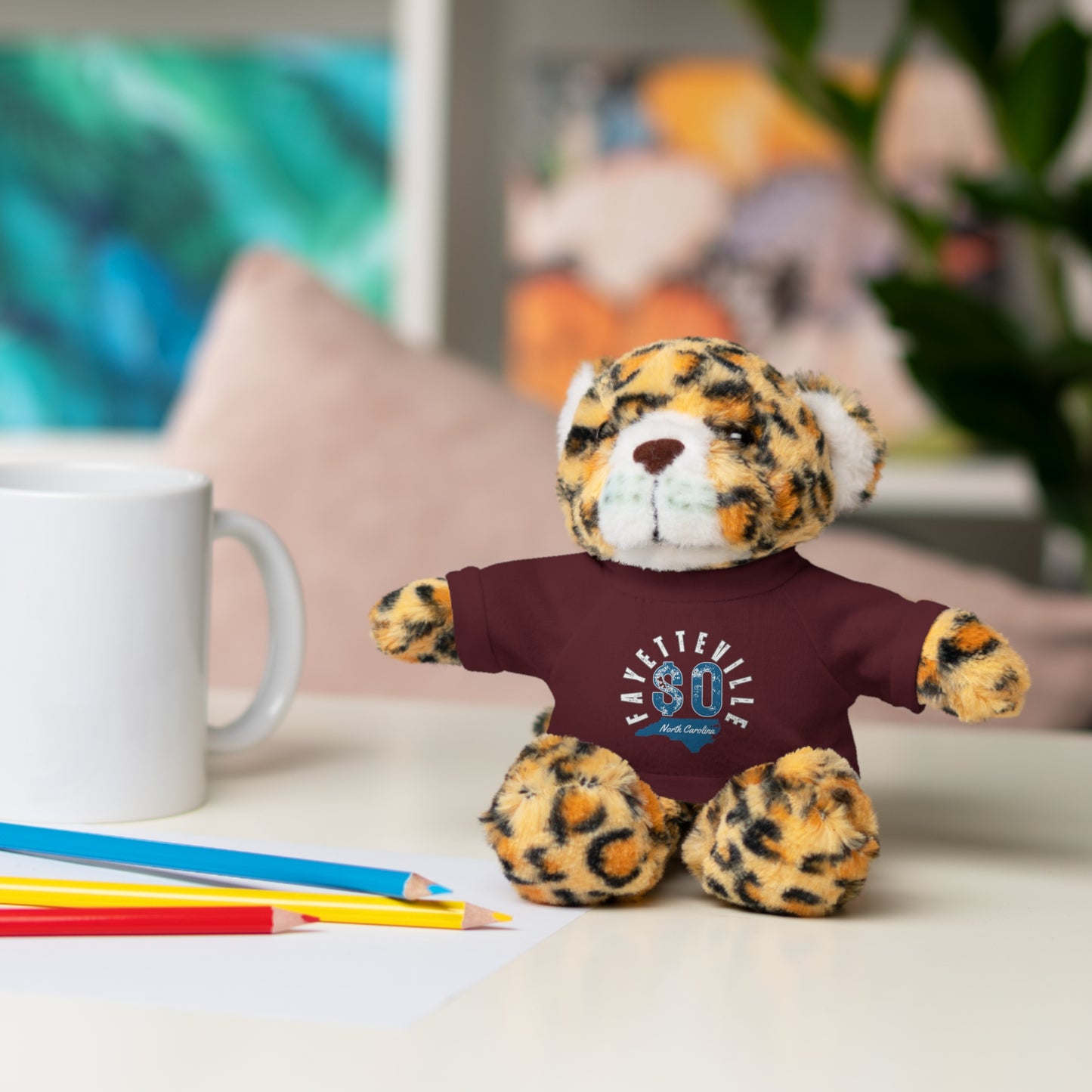 $o Fayetteville Personalized Stuffed Bear with T-Shirt – Perfect Gift for Kids and Celebrations