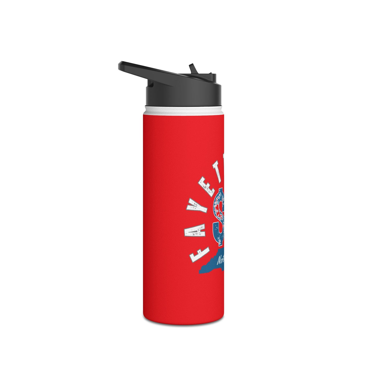 Fayetteville, NC Stainless Steel Water Bottle - Bold Red Design