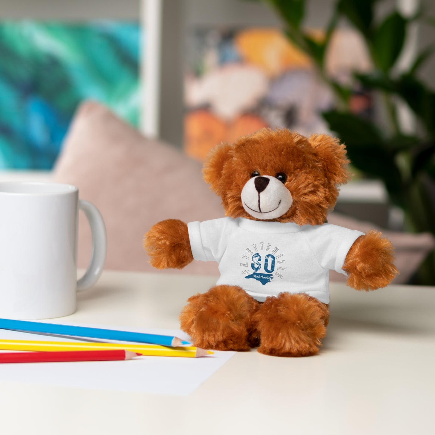 $o Fayetteville Personalized Stuffed Bear with T-Shirt – Perfect Gift for Kids and Celebrations