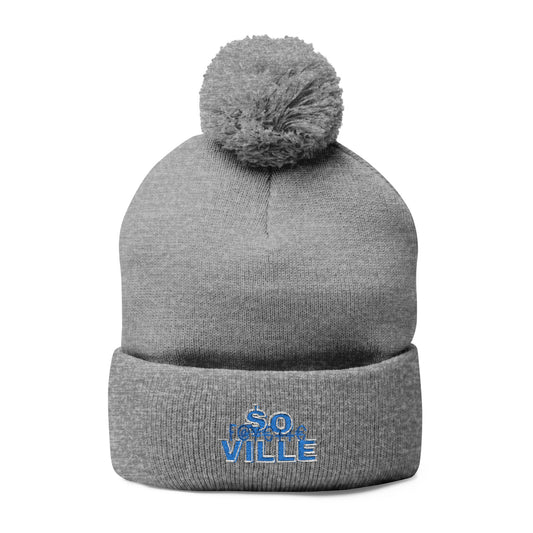 Cozy Embroidered Pom-Pom Knit Cap – Perfect for Winter Adventures