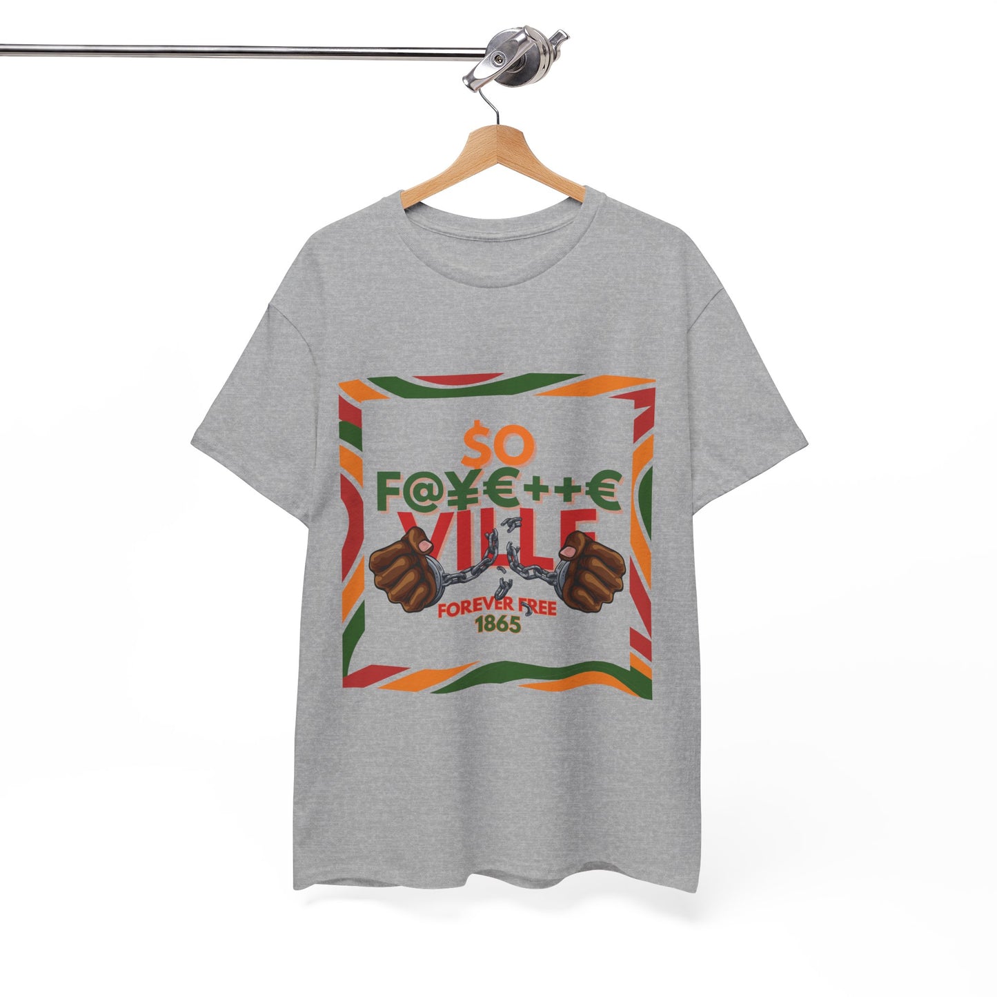 Pan African $o F@yetteVILLE Cultural Unity Unisex Heavy Cotton Tee – Juneteenth 1865 Design
