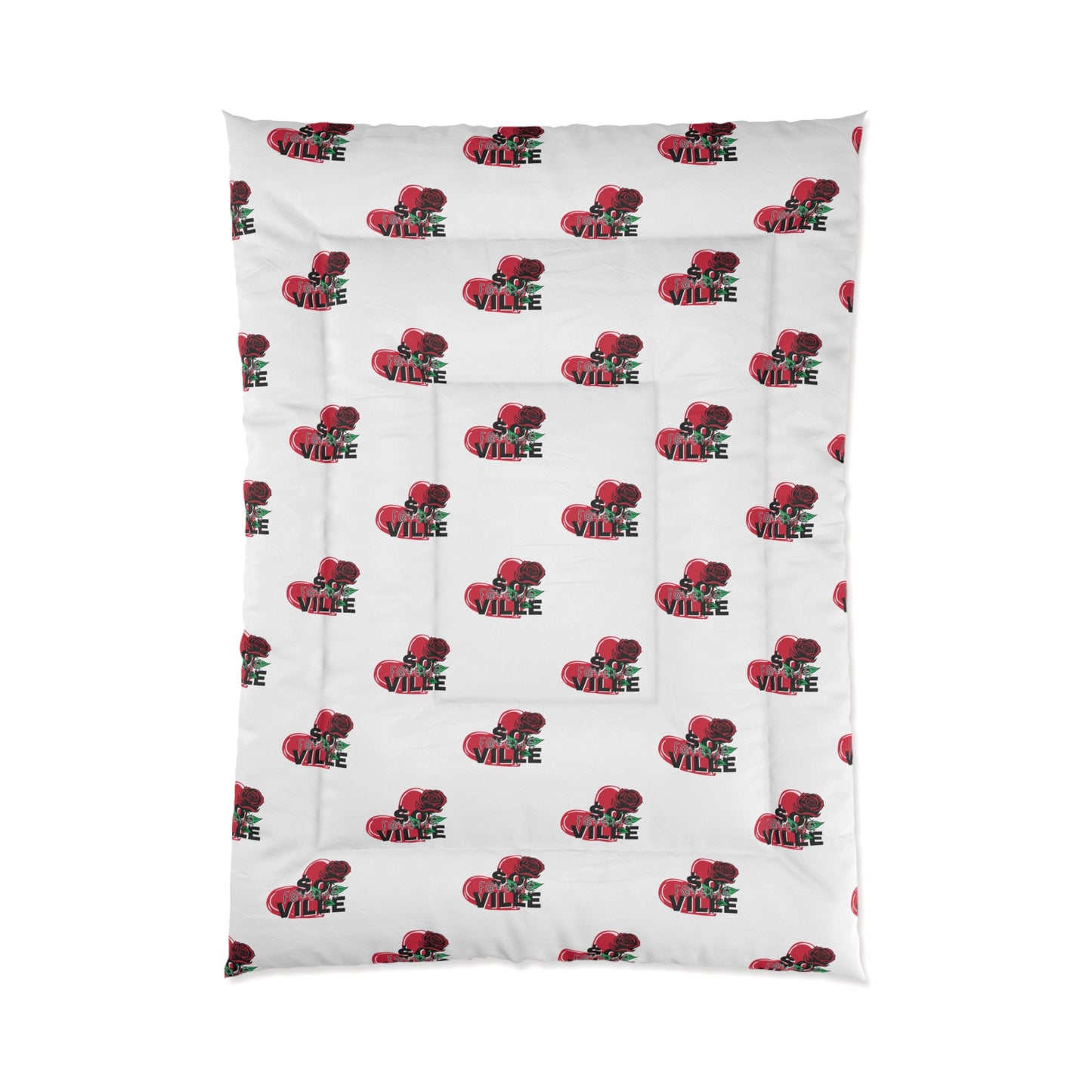 Love $o F@yetteVille Comforter | Cozy Floral Heart Design for Romantic Decor