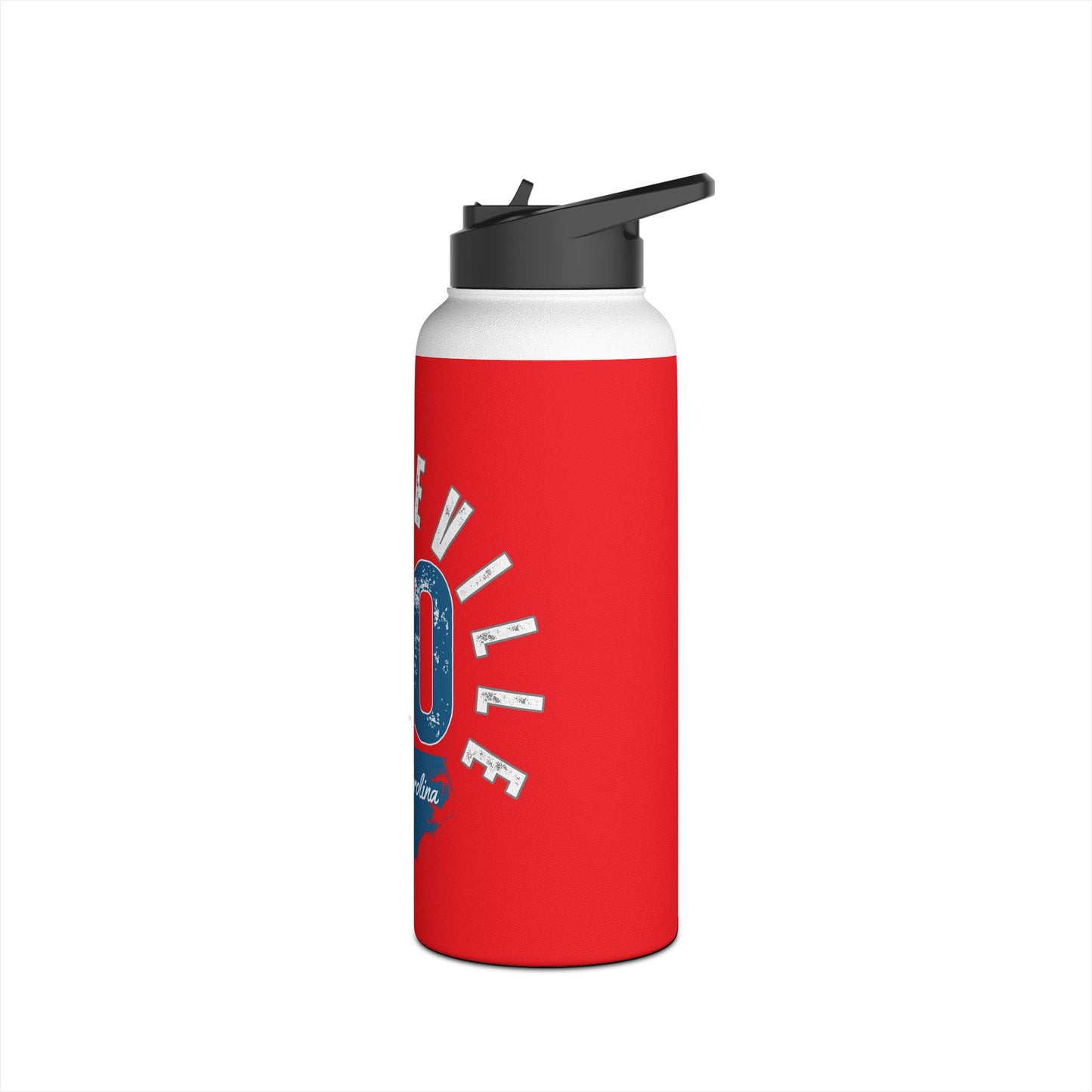 Fayetteville, NC Stainless Steel Water Bottle - Bold Red Design