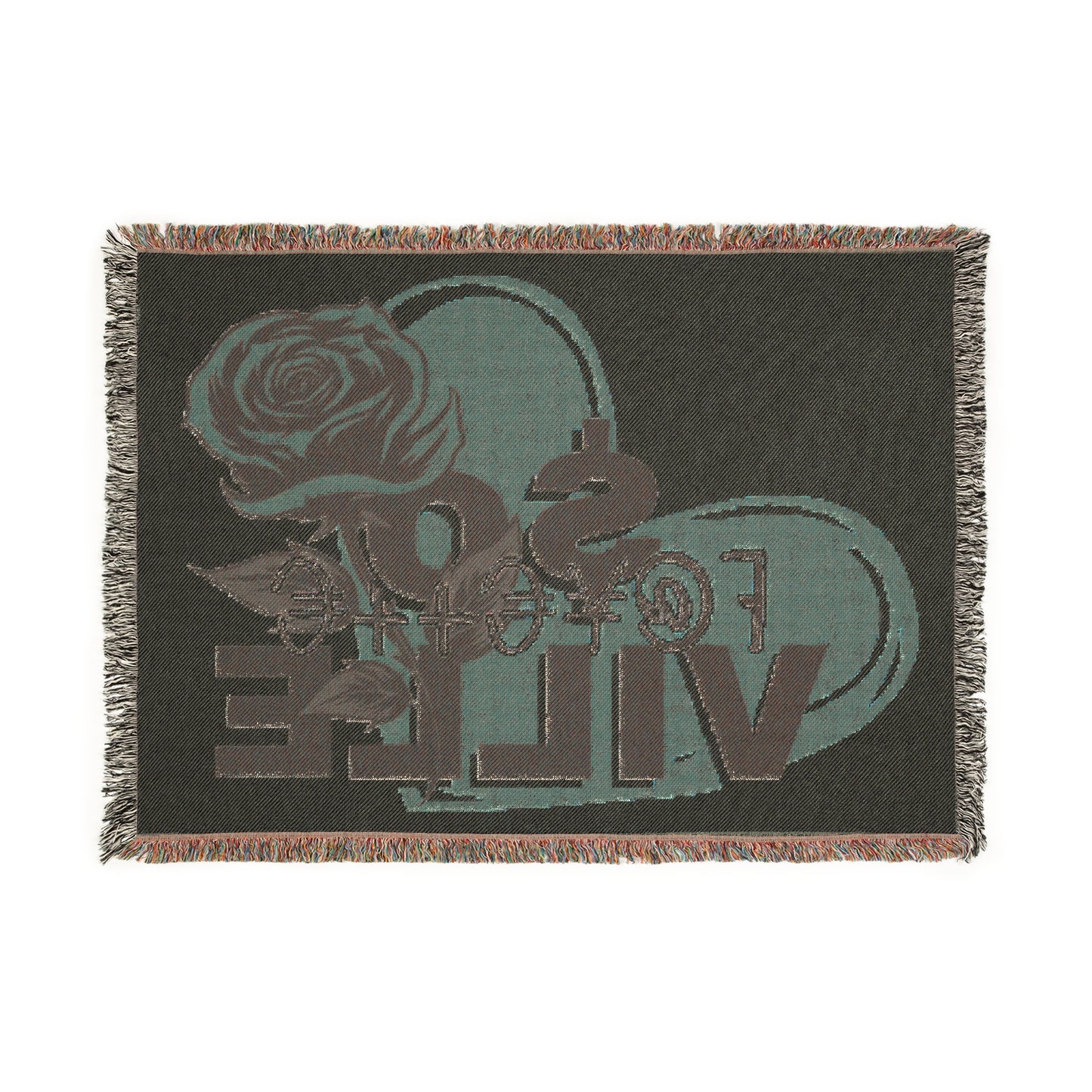 Fayetteville Woven Blanket - Cozy Rose Heart Design for Home Decor