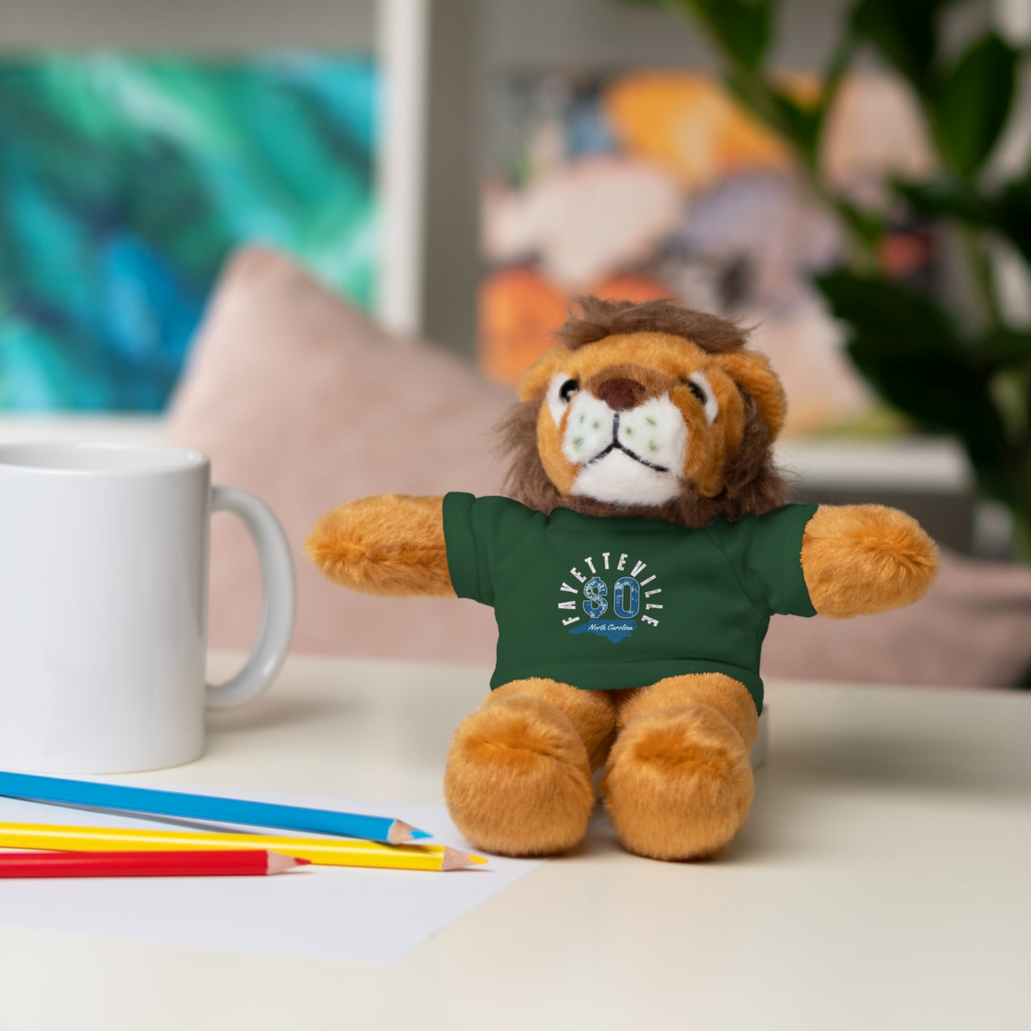 $o Fayetteville Personalized Stuffed Bear with T-Shirt – Perfect Gift for Kids and Celebrations
