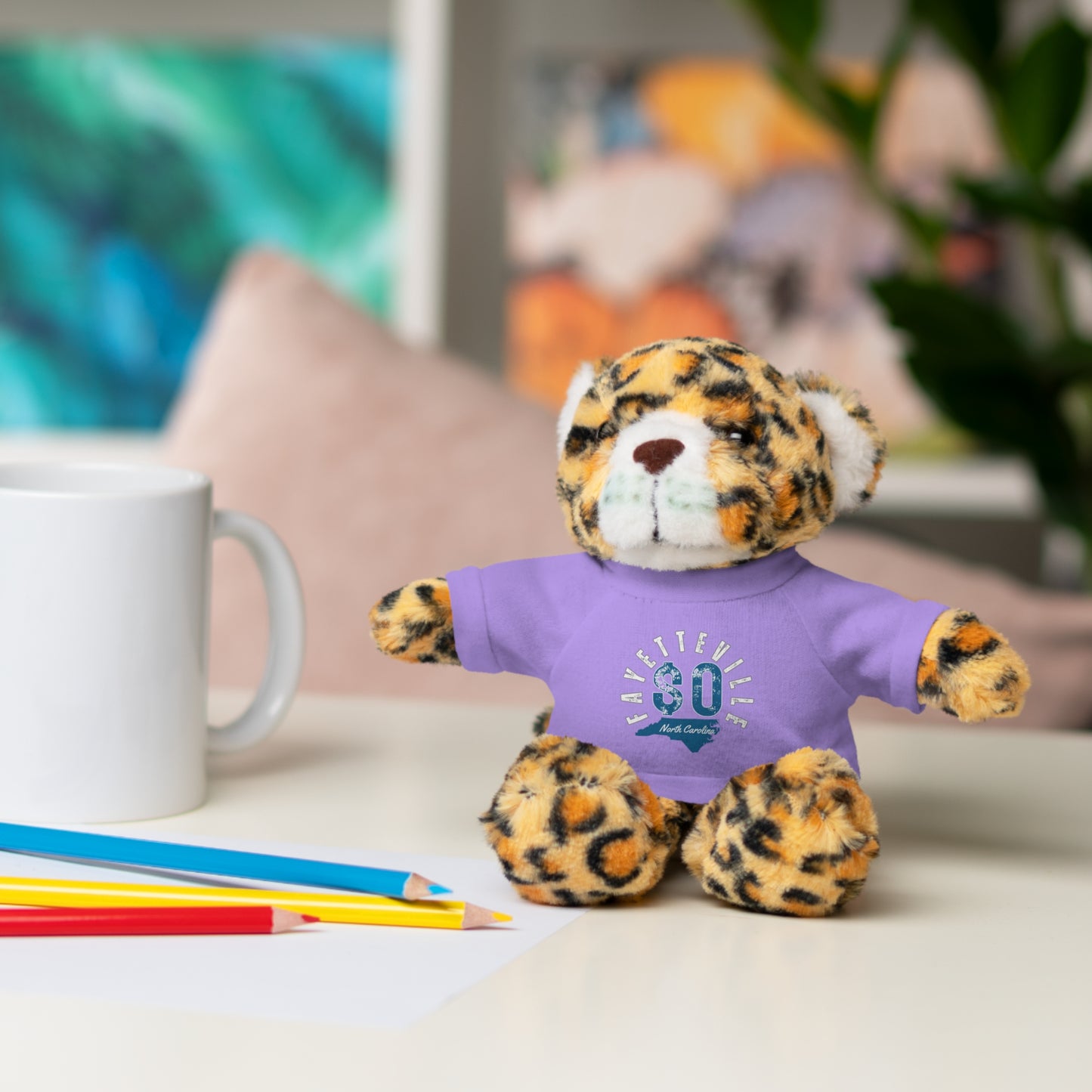 $o Fayetteville Personalized Stuffed Bear with T-Shirt – Perfect Gift for Kids and Celebrations