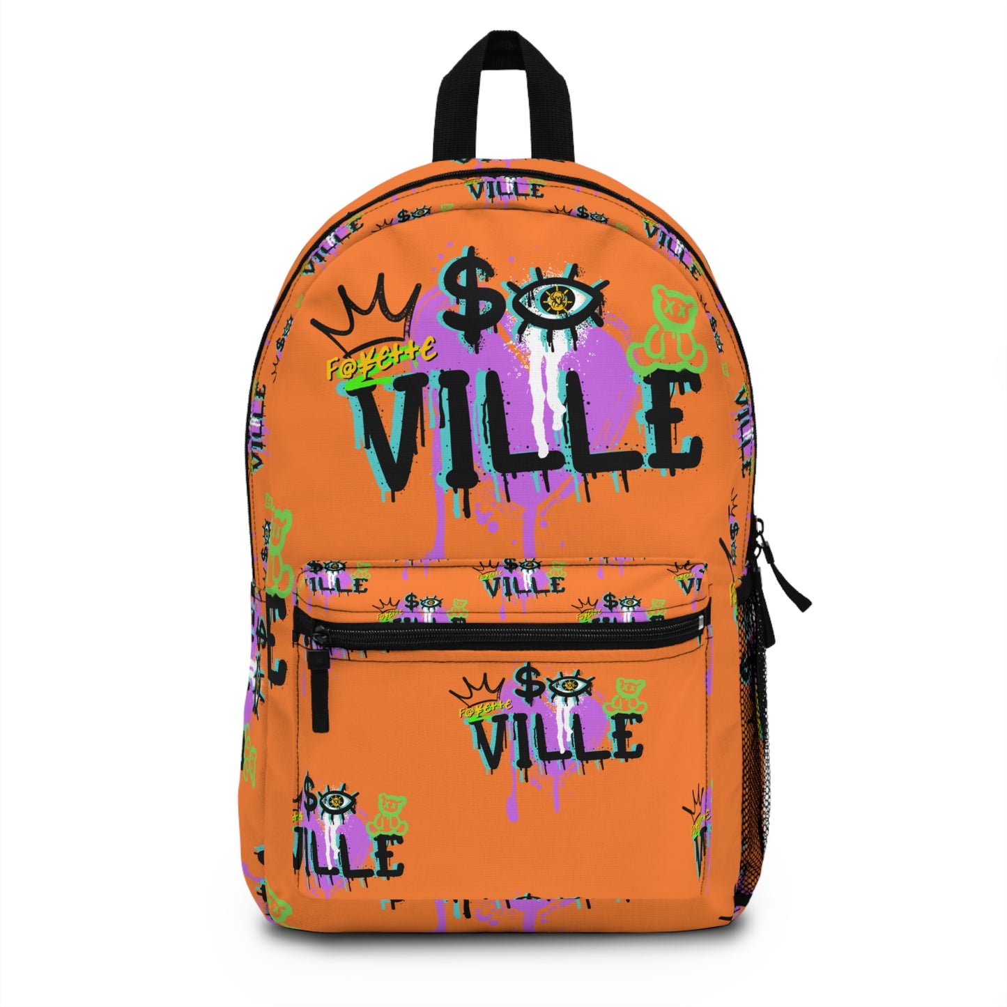 $o F@yetteville Vibrant Graffiti Backpack for Urban Trendsetters