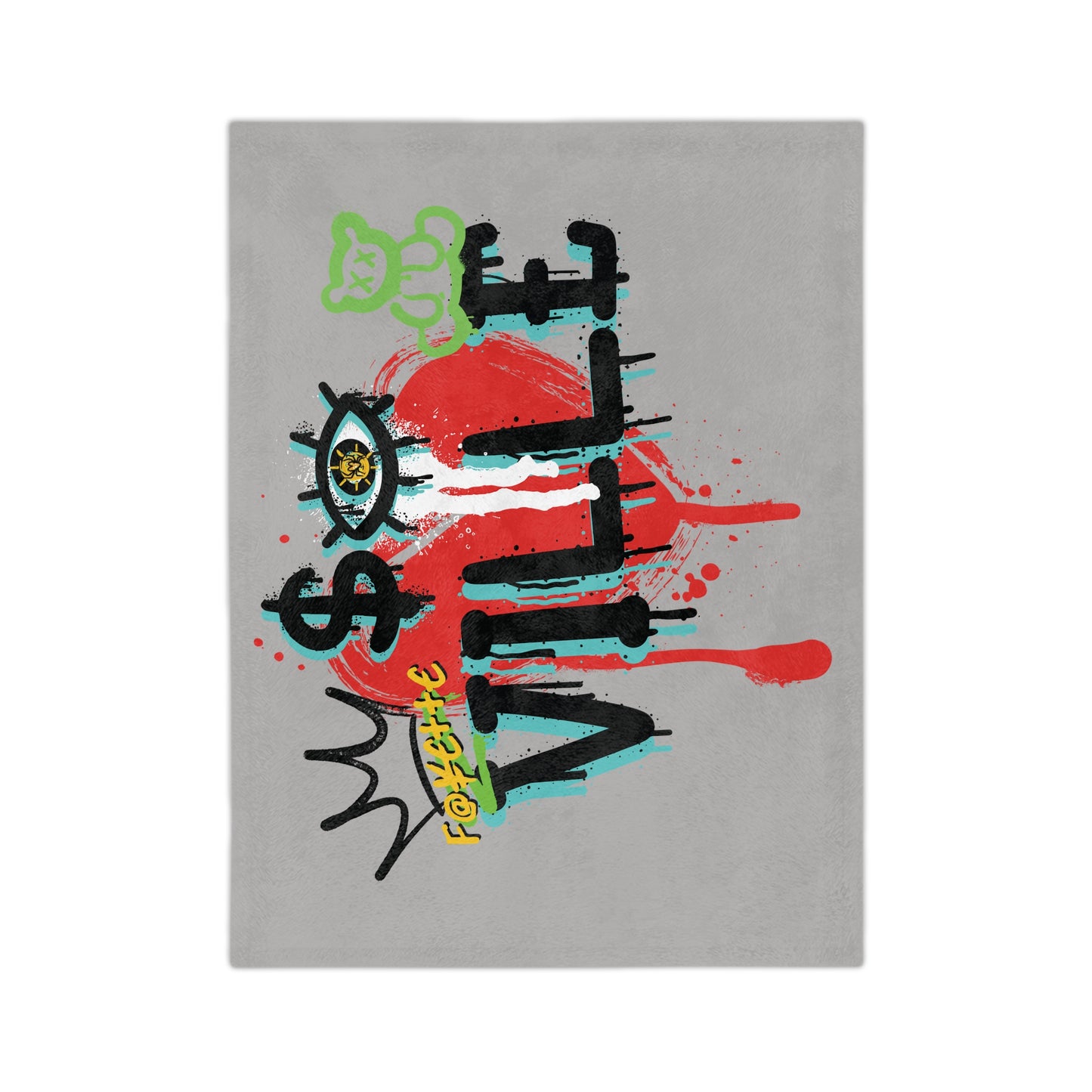 $o F@yetteVille Urban Graffiti Microfiber Blanket - Cozy, Stylish Throw for Trendsetters