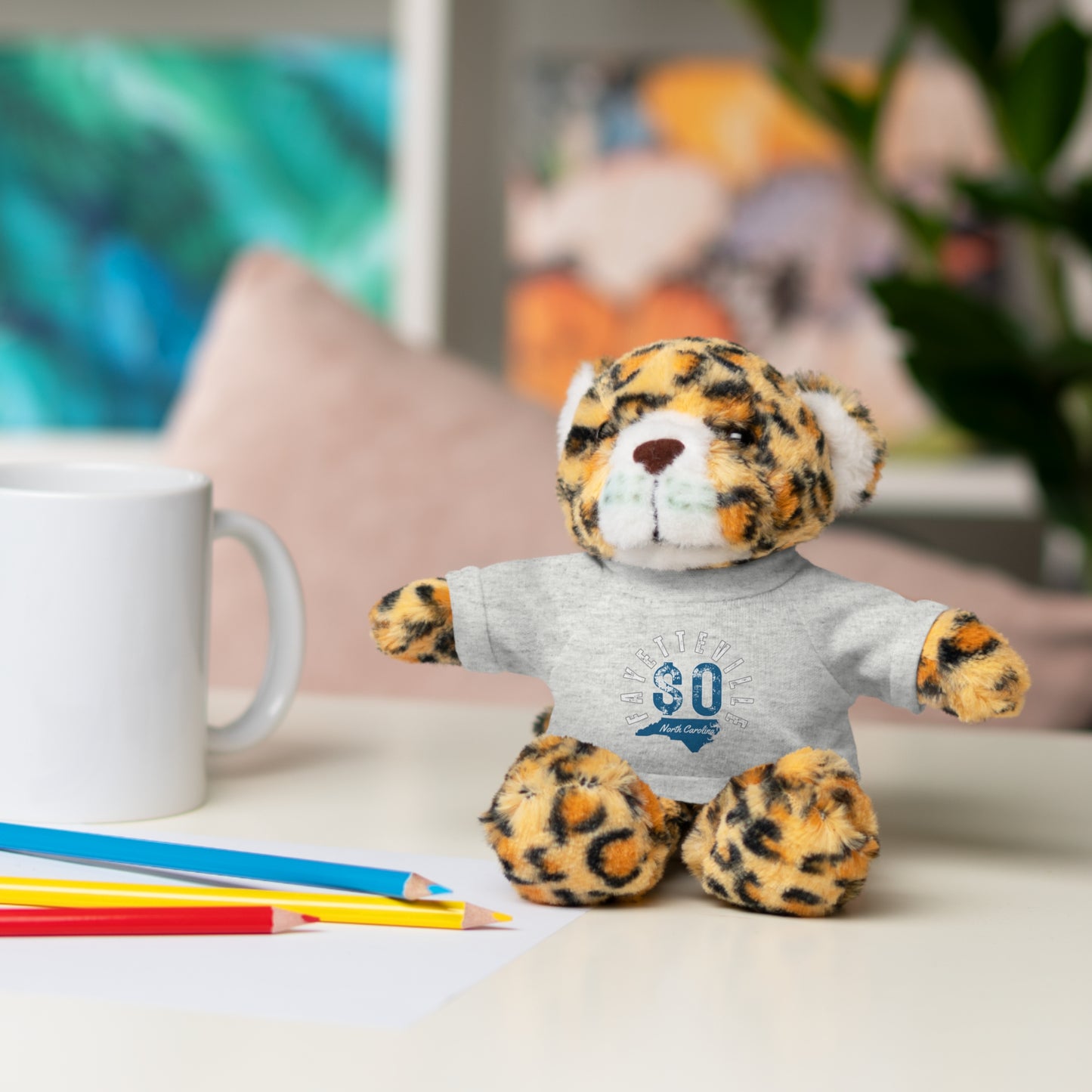 $o Fayetteville Personalized Stuffed Bear with T-Shirt – Perfect Gift for Kids and Celebrations