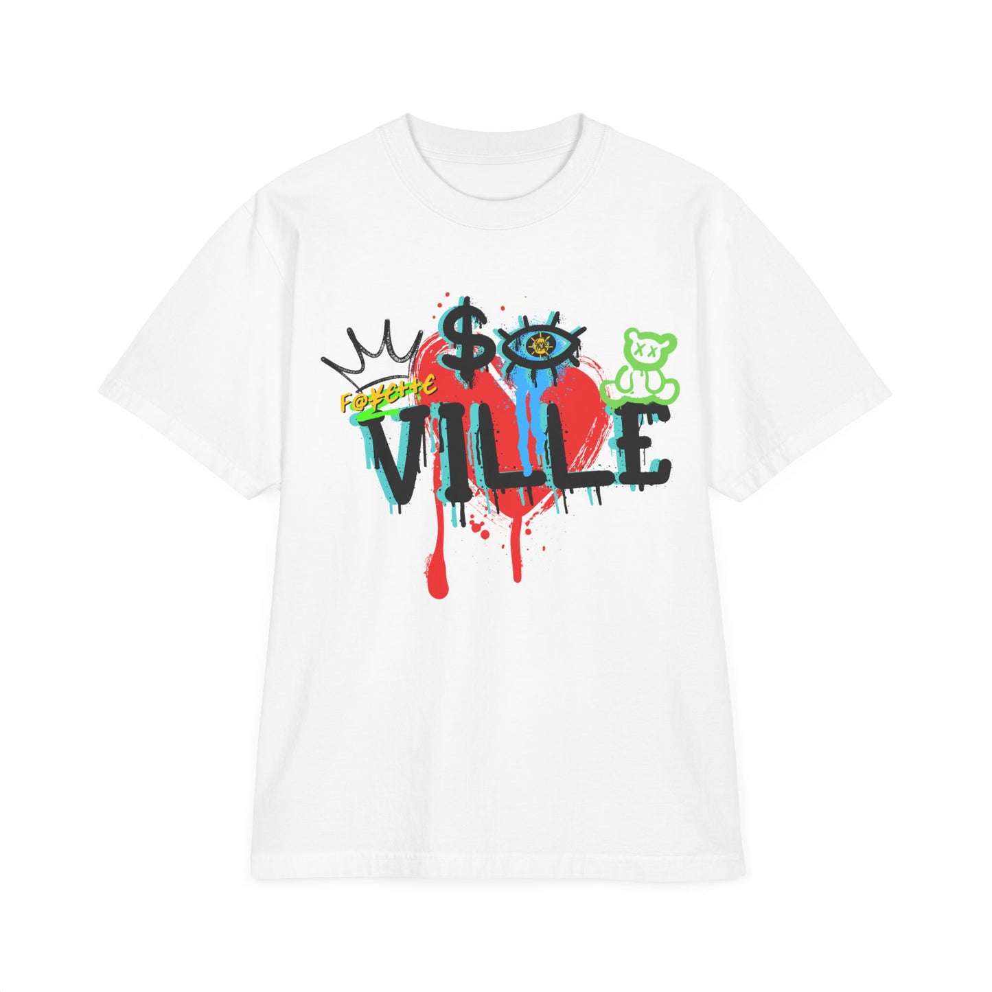 $o F@yetteVILLE Vibrant Art-Inspired Unisex T-Shirt - 'Forgive Ville' Design
