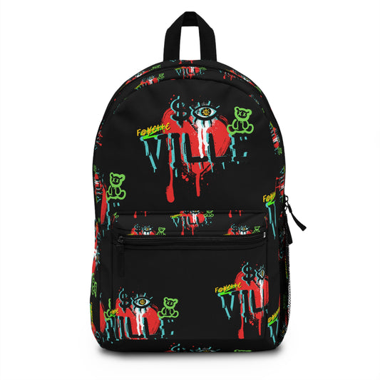 Edgy Street Art Backpack - Bold Graffiti Design for Urban Adventurers