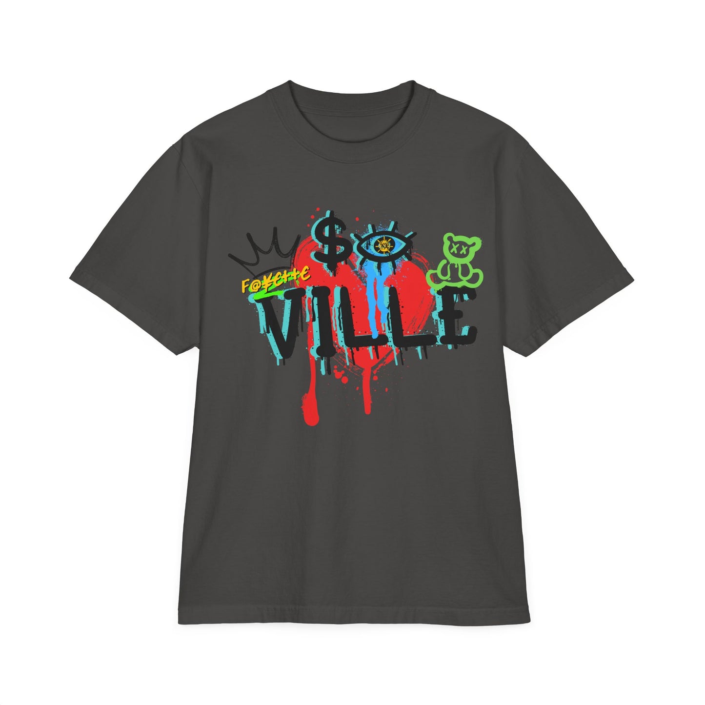 $o F@yetteVILLE Vibrant Art-Inspired Unisex T-Shirt - 'Forgive Ville' Design