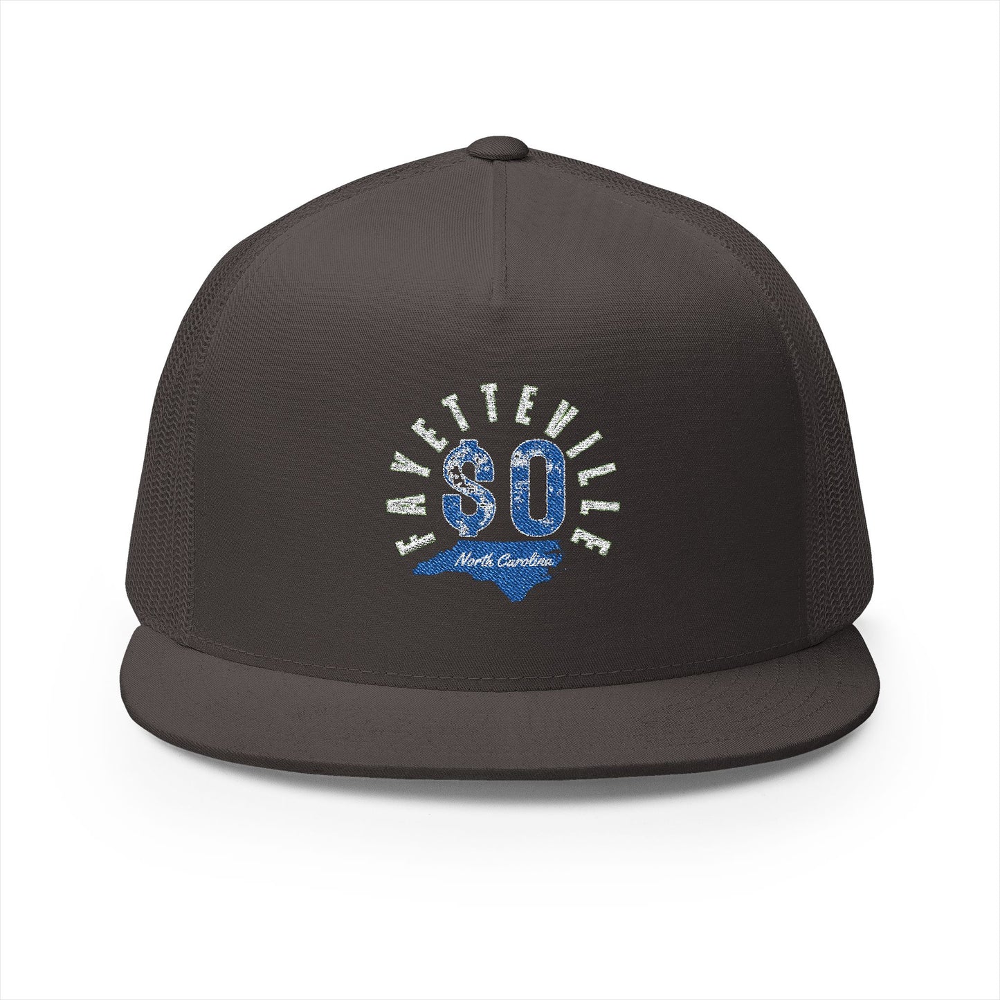 $o Fayetteville Embroidered 5 Panel Trucker Cap - Stylish North Carolina Headwear