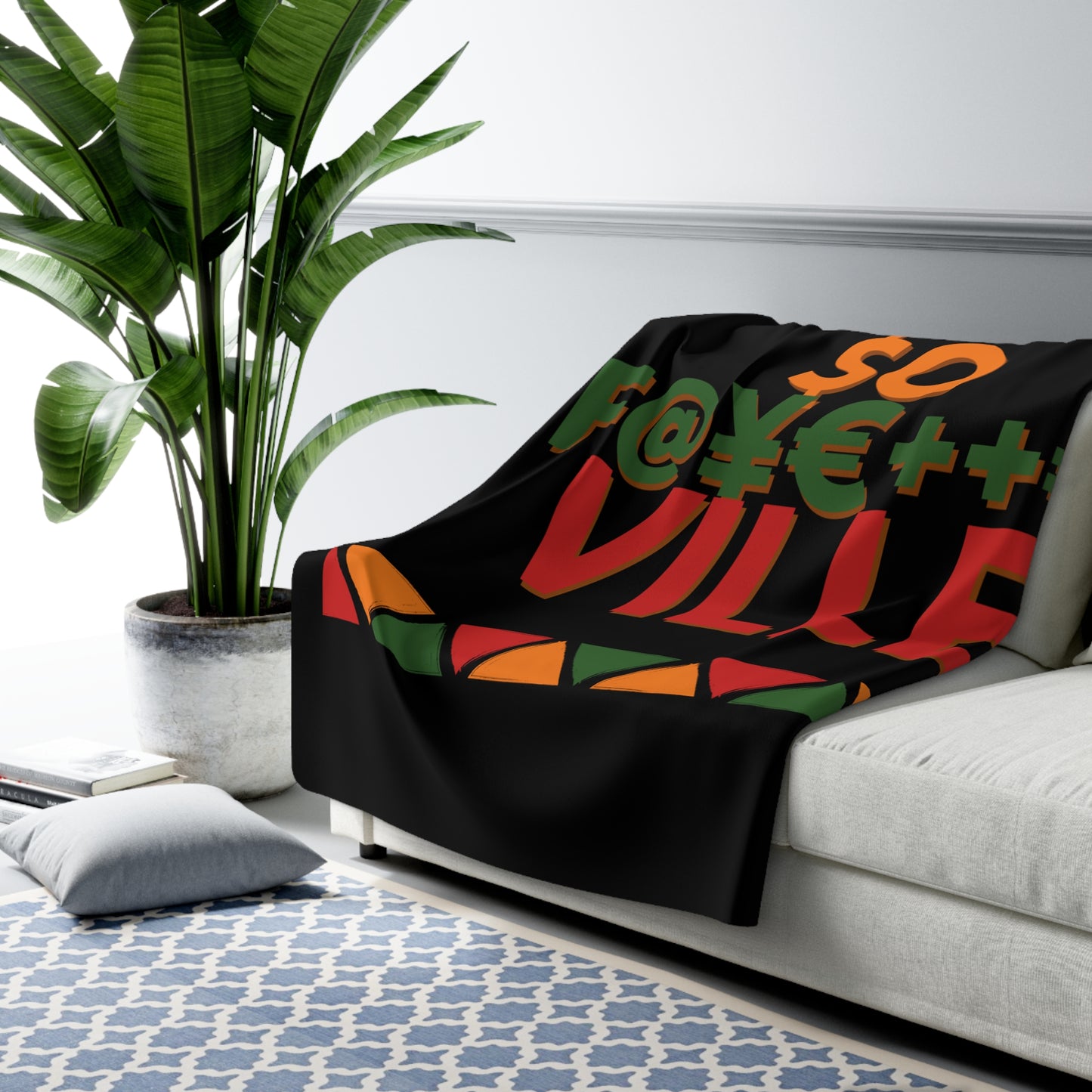 Pan-African Cozy Sherpa Fleece Blanket - Vibrant '$O F@y€++€VILLE Design