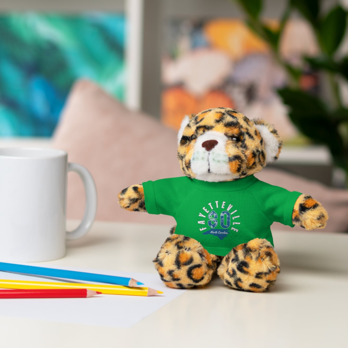 $o Fayetteville Personalized Stuffed Bear with T-Shirt – Perfect Gift for Kids and Celebrations