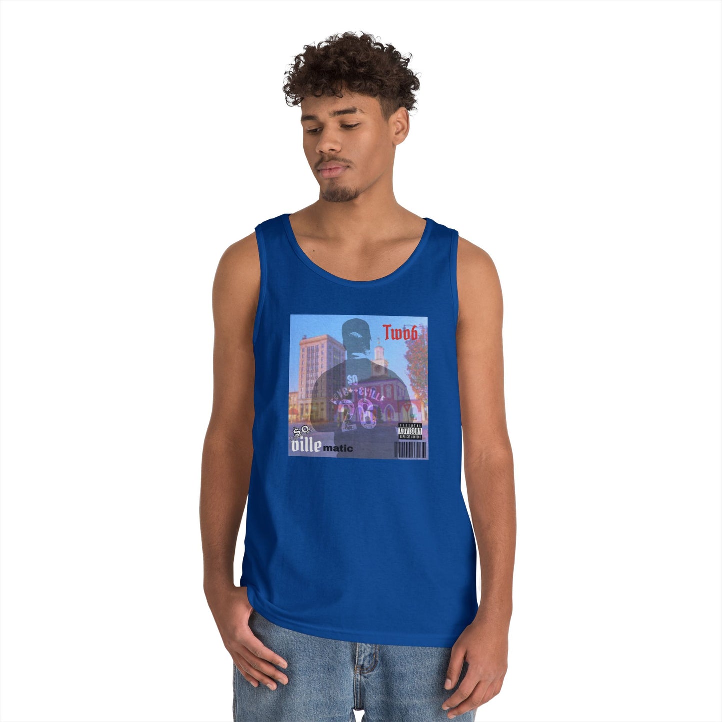 $o F@yetteVILLE Retro Urban Vibe Unisex Heavy Cotton Tank Top - Perfect for Summer Days and Music Festivals