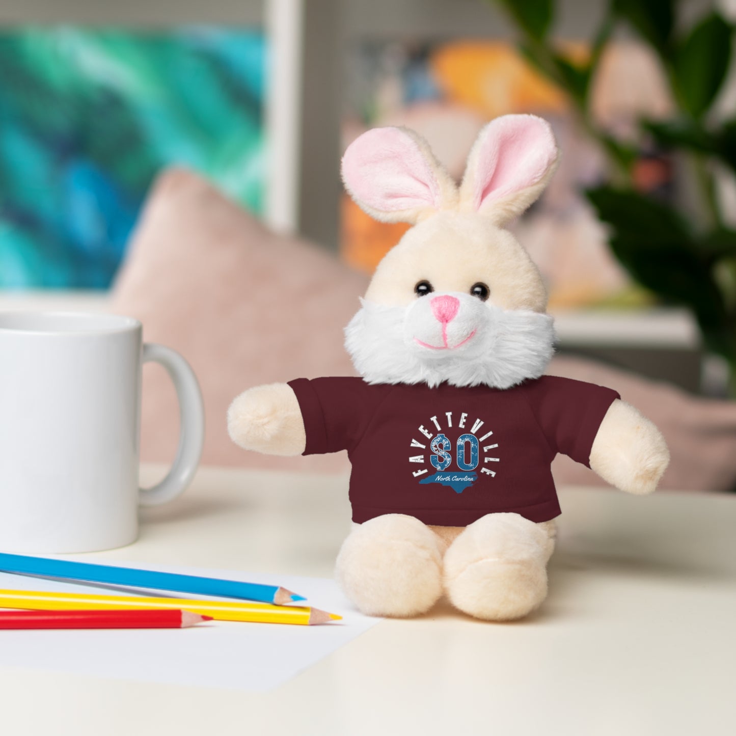 $o Fayetteville Personalized Stuffed Bear with T-Shirt – Perfect Gift for Kids and Celebrations