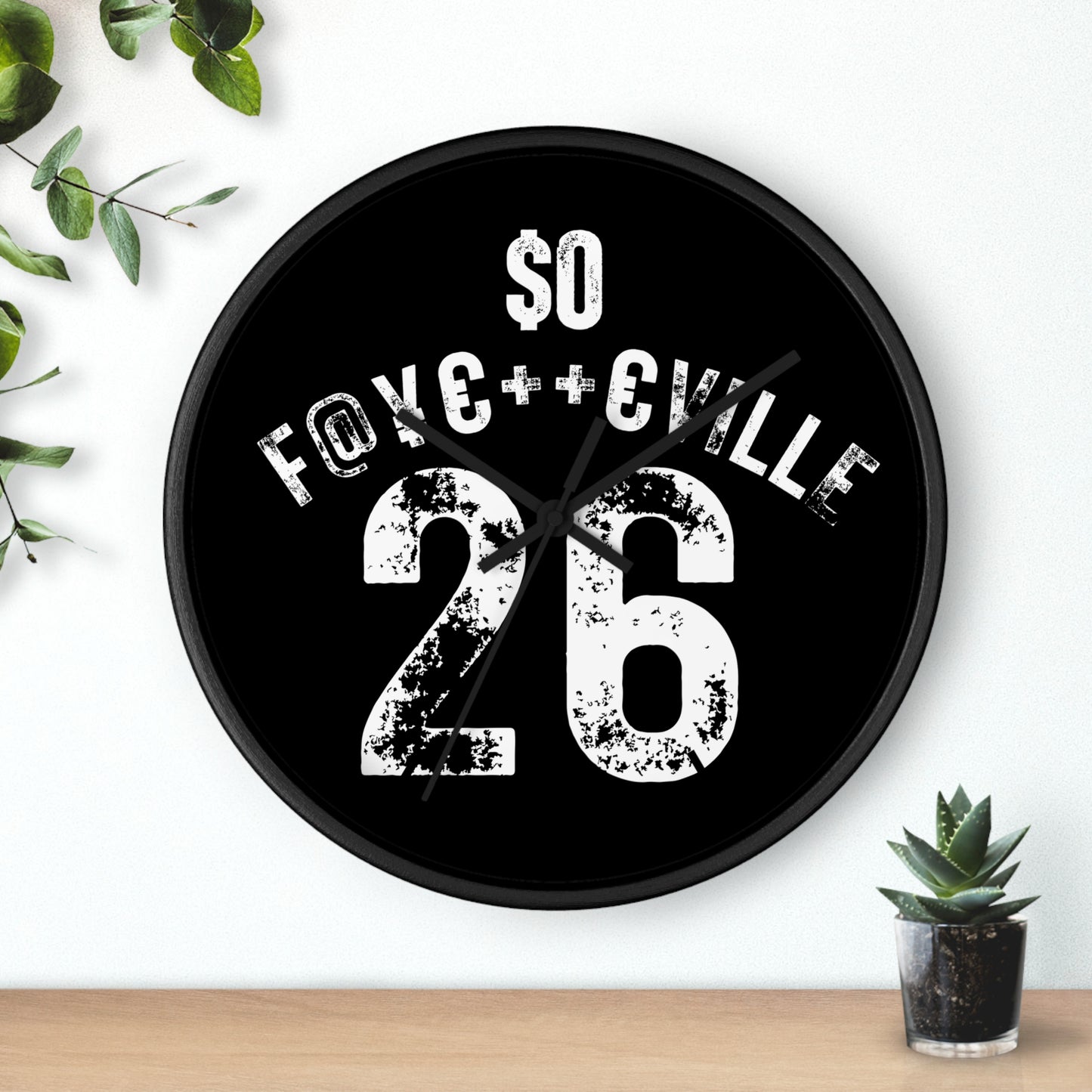 Funky Urban Wall Clock - $0 F@#KCVILLE 26 Design